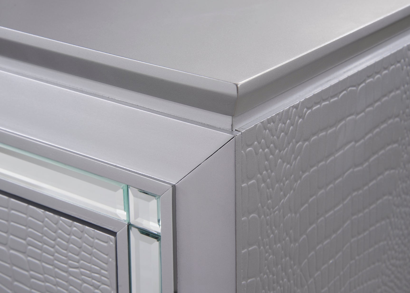 Lillian Silver LED Panel Bedroom Set - Ornate Home