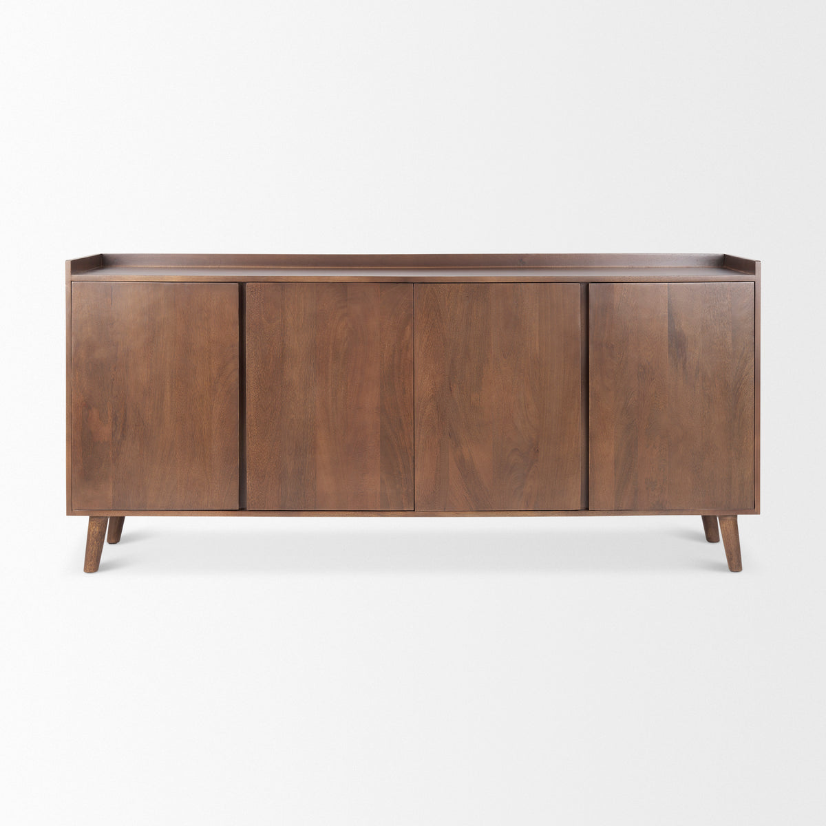 Lillie Medium Brown Wood 4 Door Tray Top Sideboard - Ornate Home