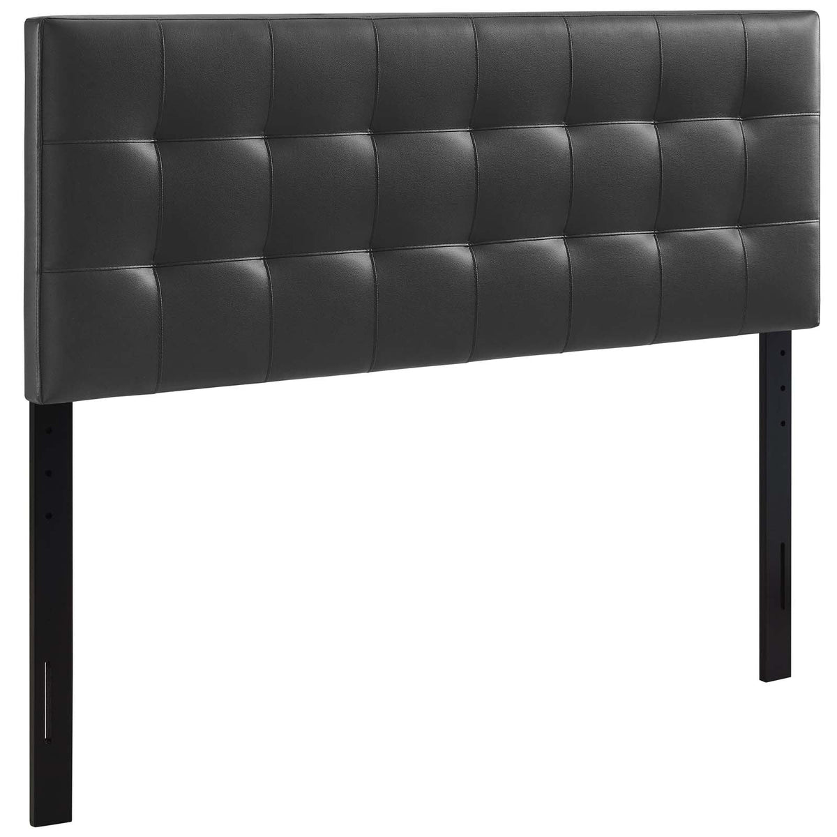 Lily Black Upholstered Vinyl Queen Headboard - Ornate Home