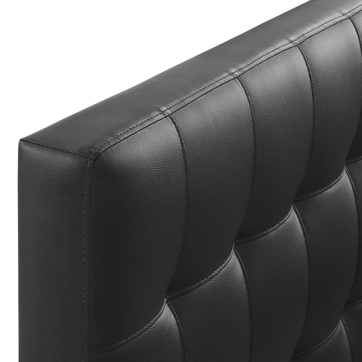 Lily Black Upholstered Vinyl Twin Headboard - Ornate Home