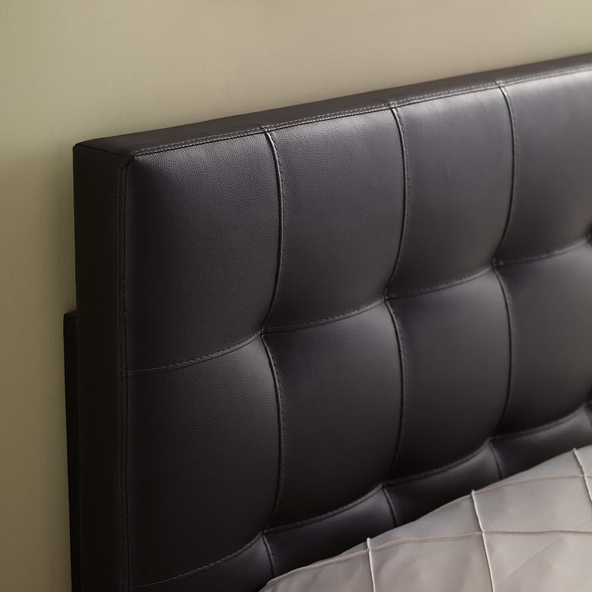Lily Brown Upholstered Vinyl Twin Headboard - Ornate Home