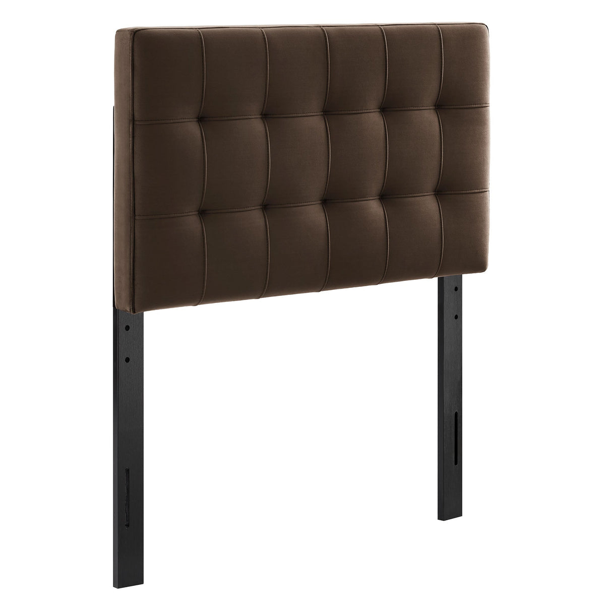 Lily Chocolate Brown Stain-Resistant Performance Velvet Twin Size Headboard - Ornate Home