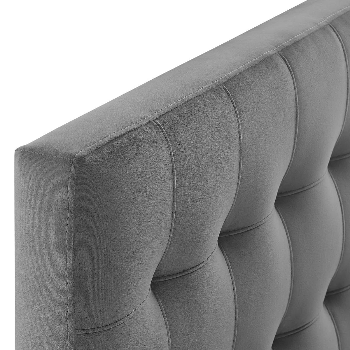 Lily Gray Biscuit Tufted Performance Velvet Twin Headboard - Ornate Home