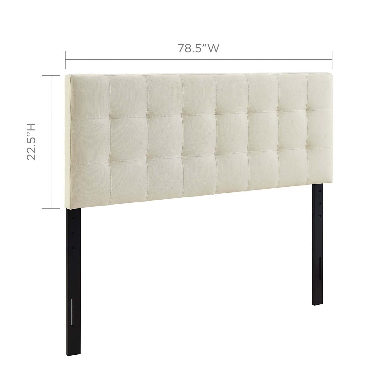 Lily Ivory Upholstered Fabric King Headboard - Ornate Home