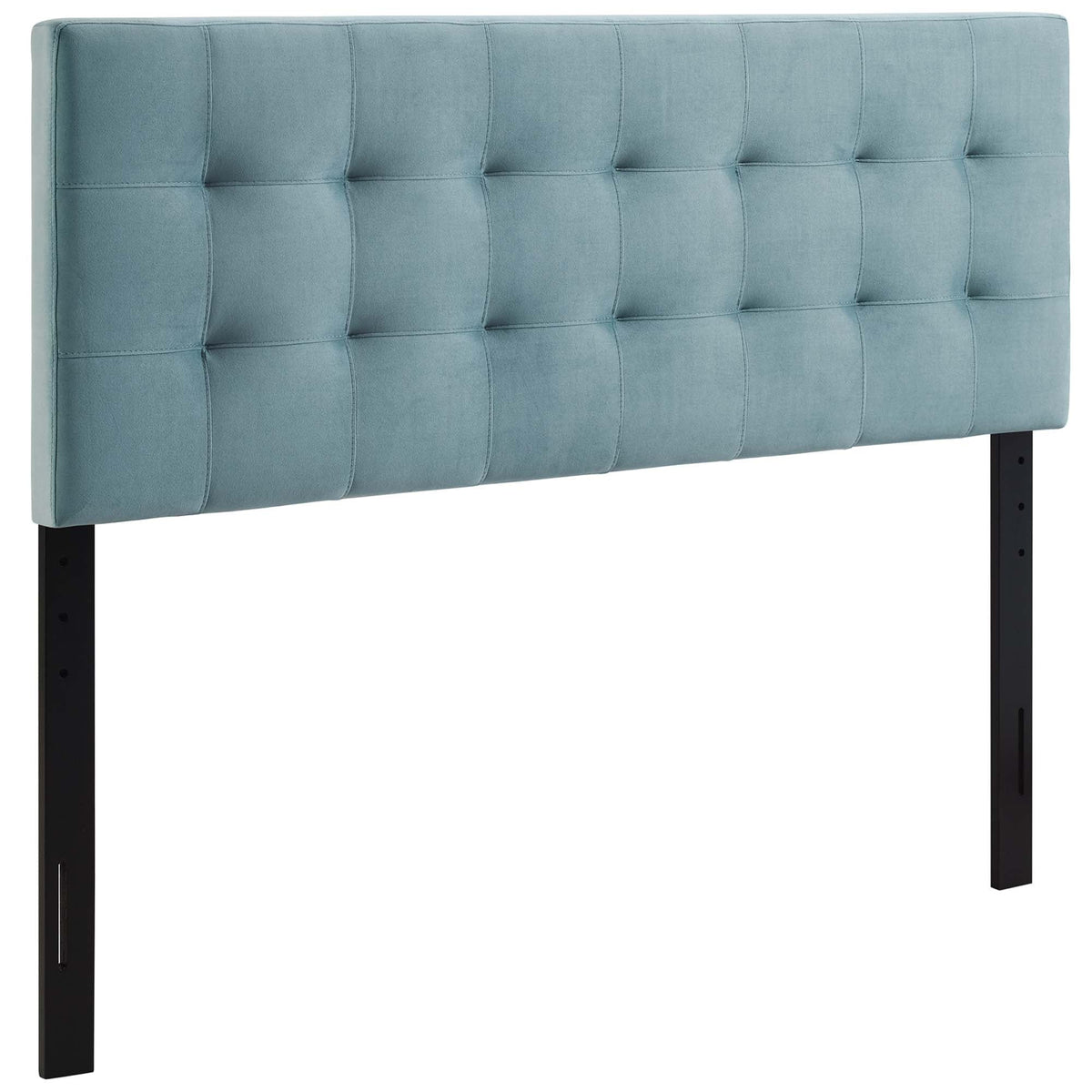 Lily Light Blue Biscuit Tufted Performance Velvet Full Headboard - Ornate Home