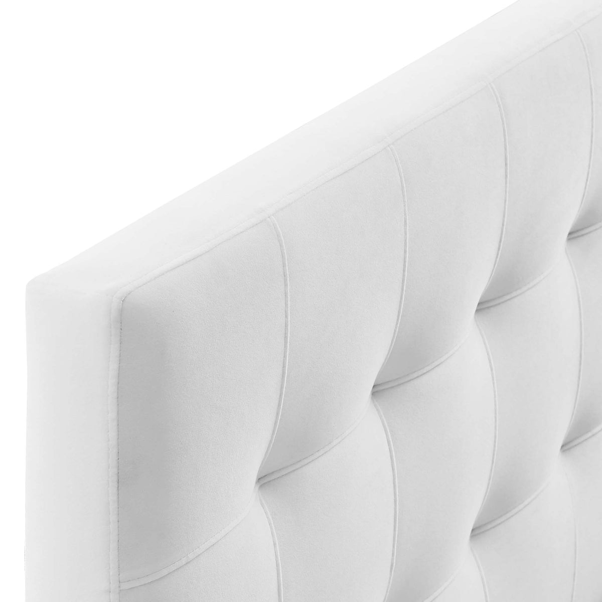 Lily White Biscuit Tufted Performance Velvet Full Headboard - Ornate Home