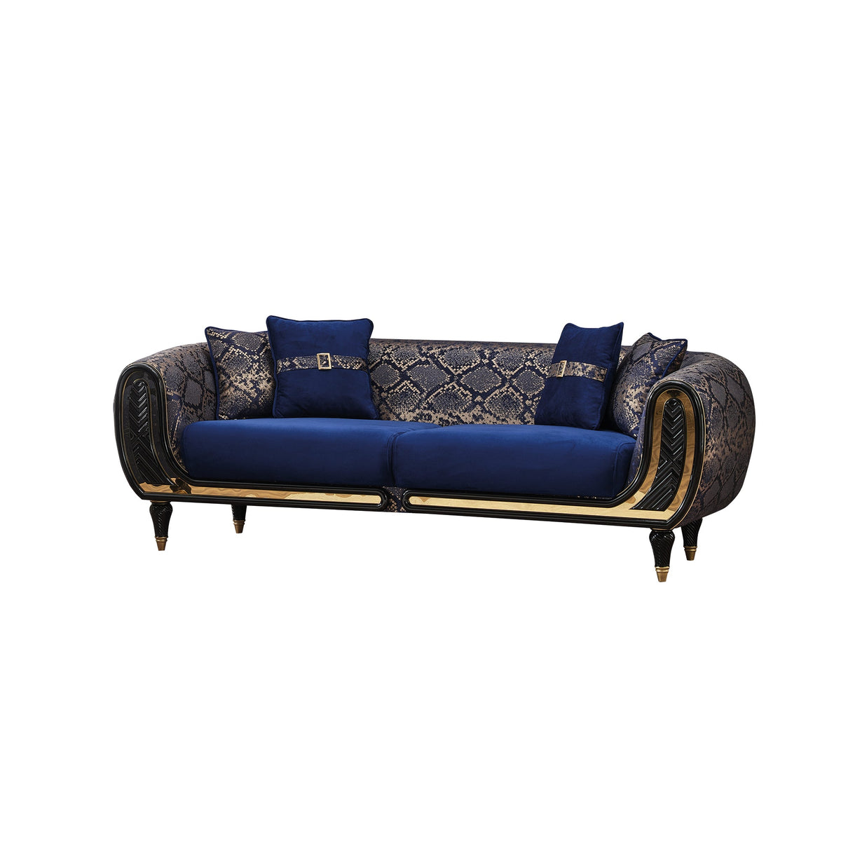 Lima Blue 3-pieces (Sofa & Loveseat & Chair) Living Room Set - Ornate Home