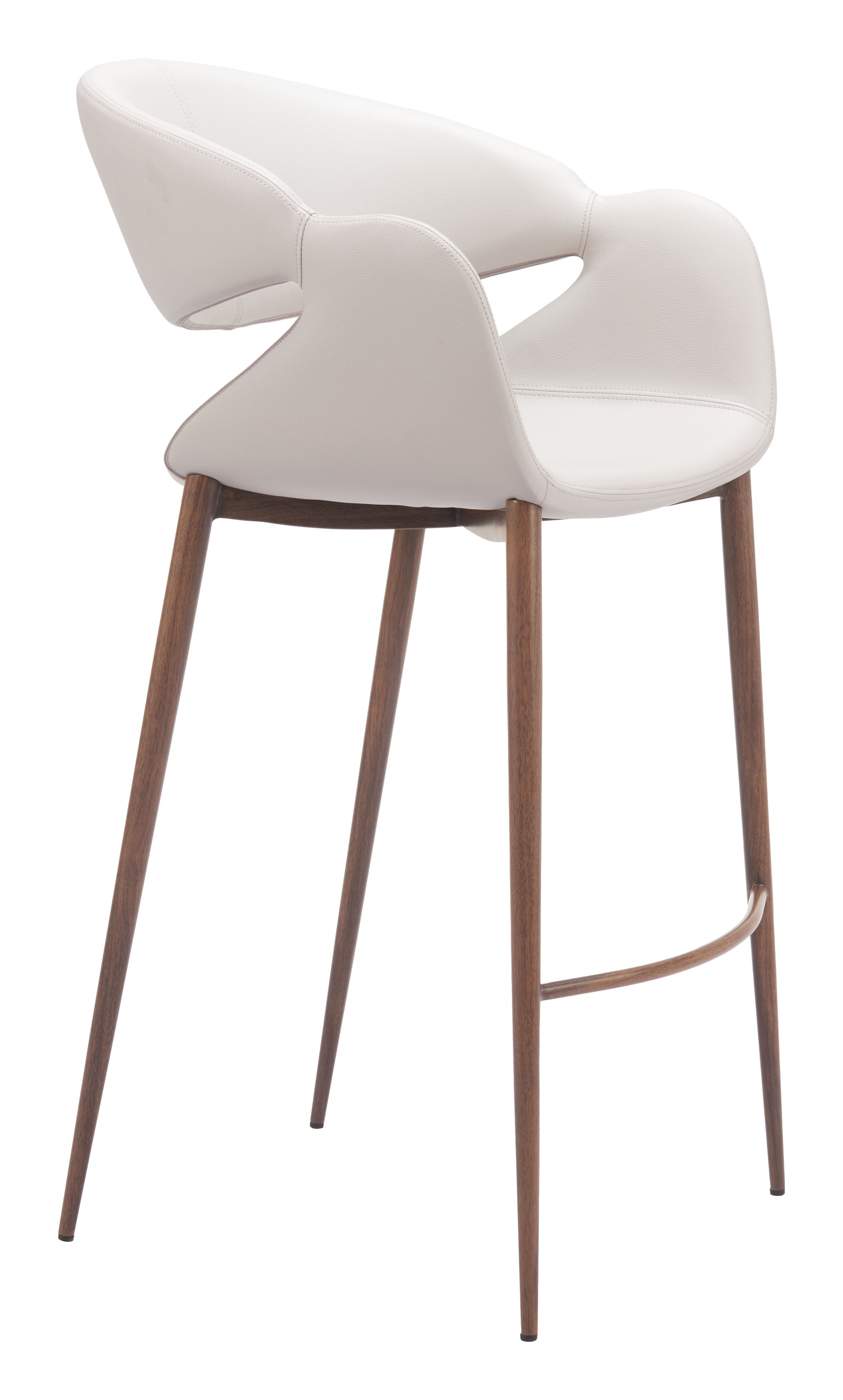 Limay Beige & Walnut Barstool - Ornate Home