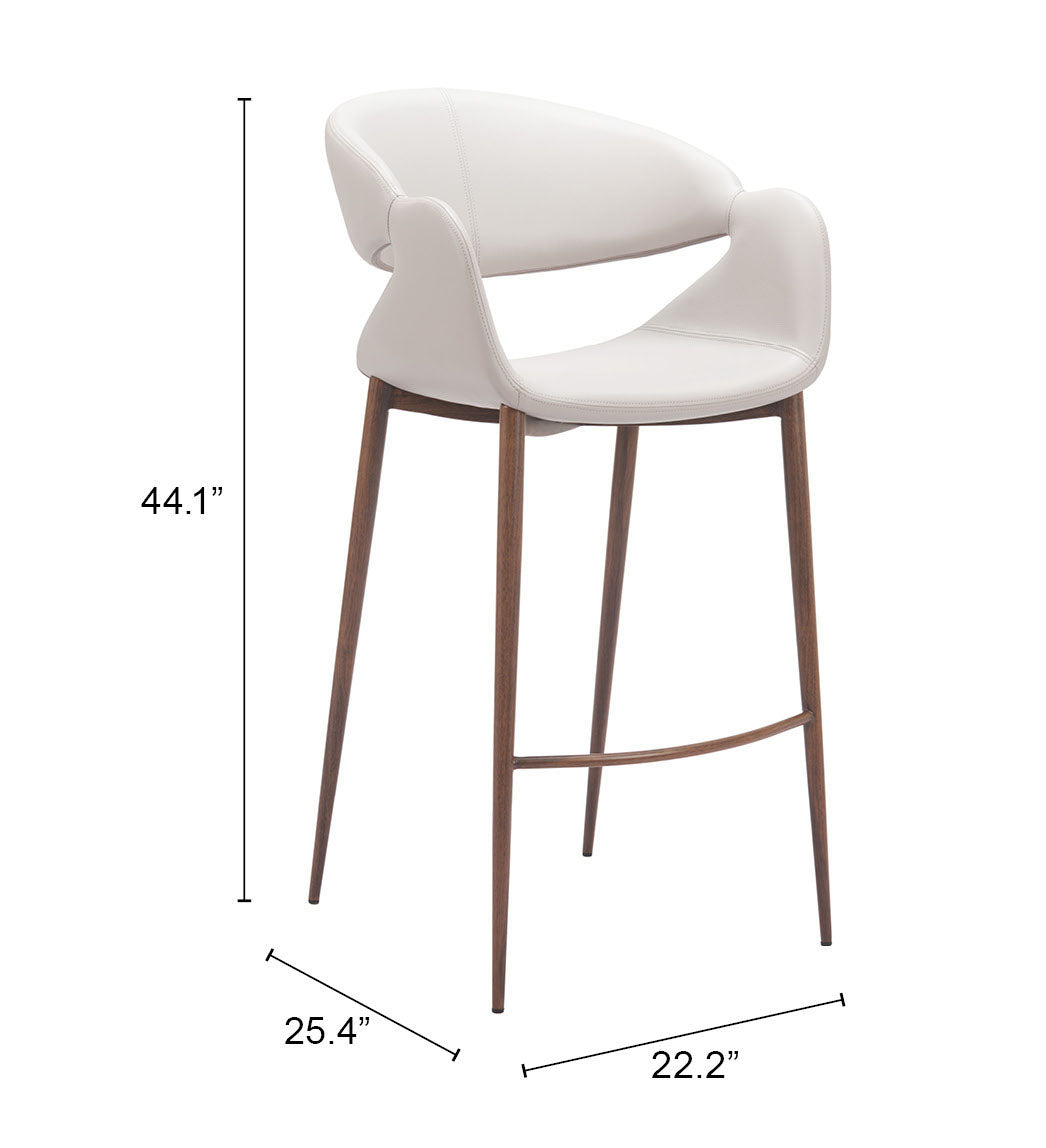 Limay Beige & Walnut Barstool - Ornate Home