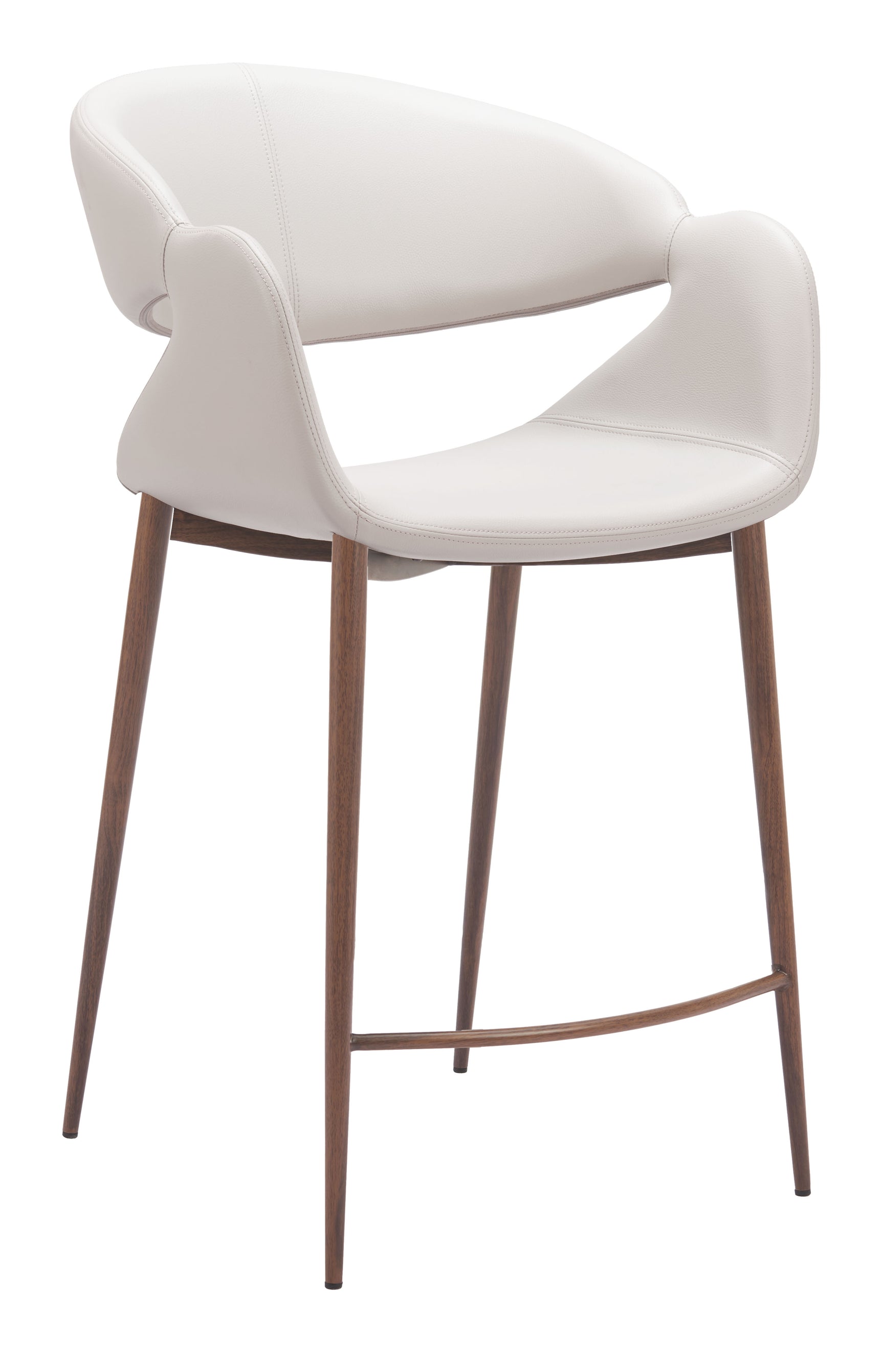 Limay Beige & Walnut Counter Stool - Ornate Home