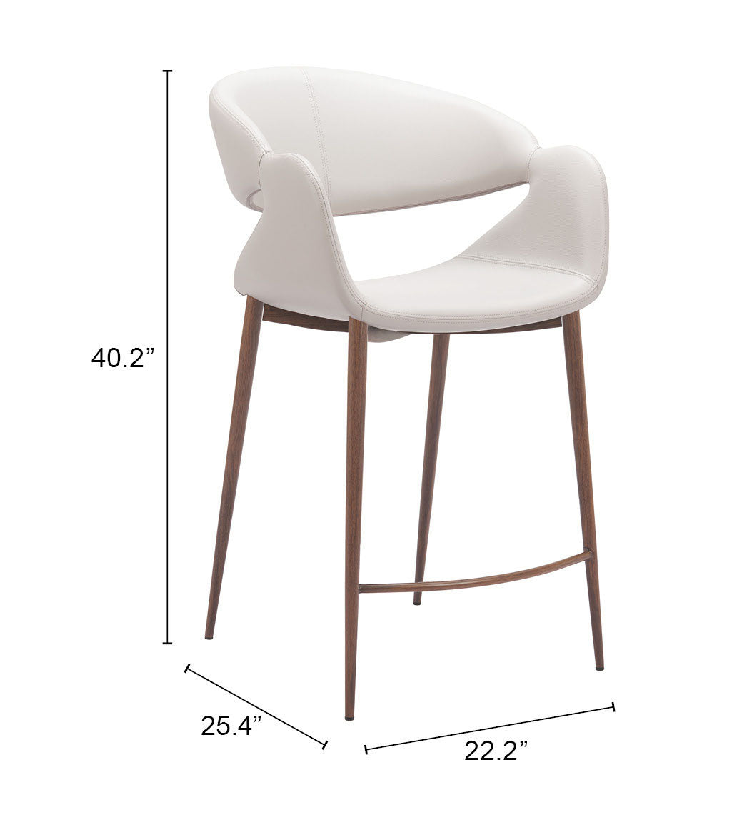 Limay Beige & Walnut Counter Stool - Ornate Home