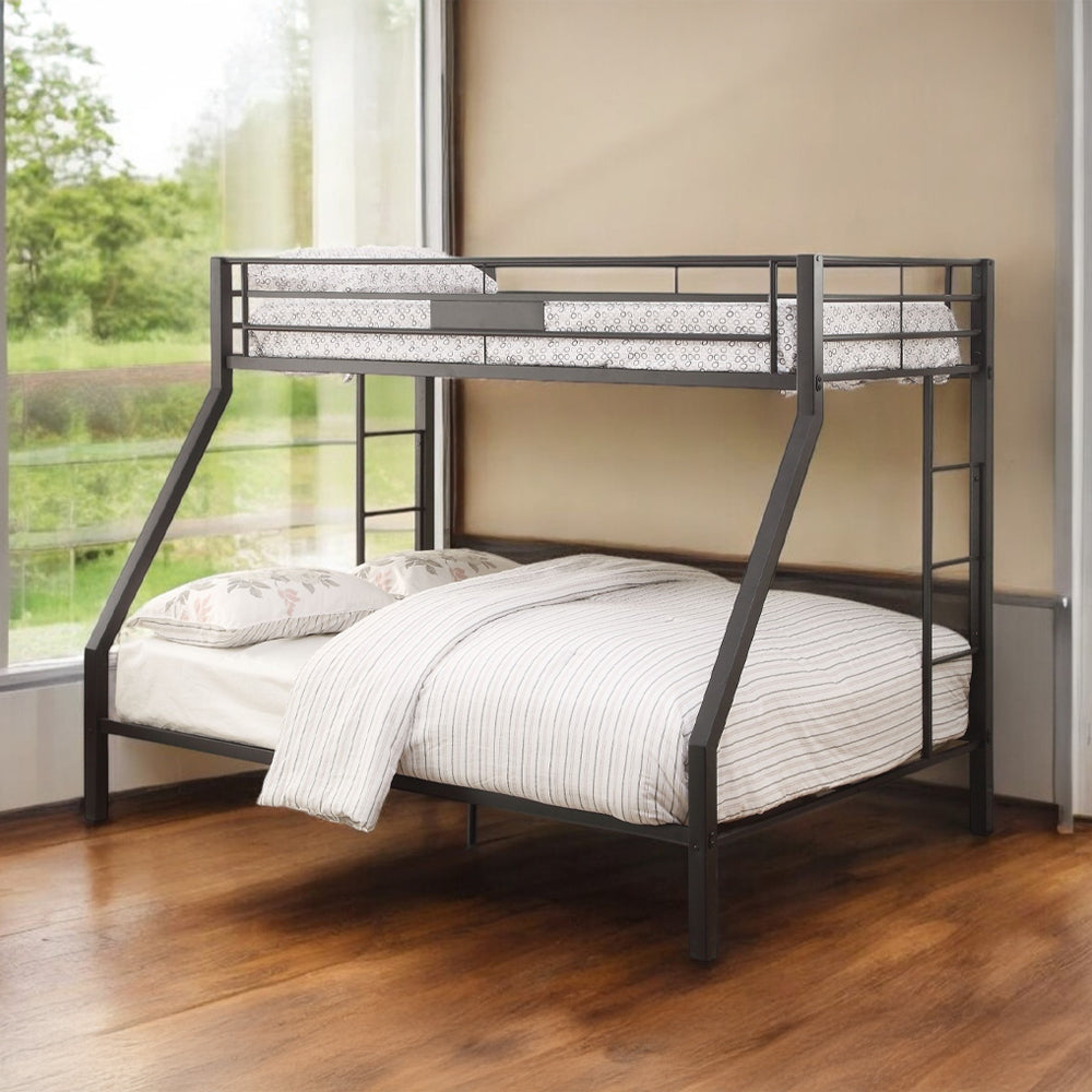 Limbra Sandy Black Bunk Bed (Twin XL/Queen) - Ornate Home
