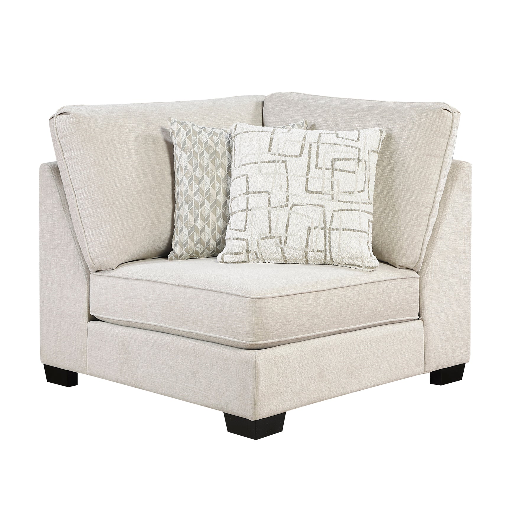 Lincoln Beige 4-Piece Sectional w/ Ottoman - Ornate Home