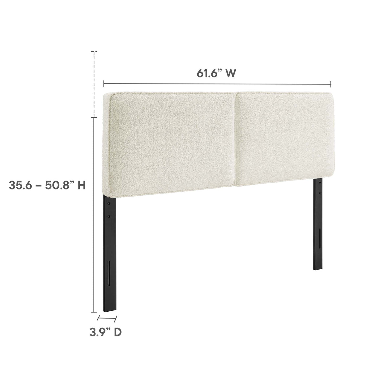 Lindee Cream Boucle Fabric Queen Headboard - Ornate Home