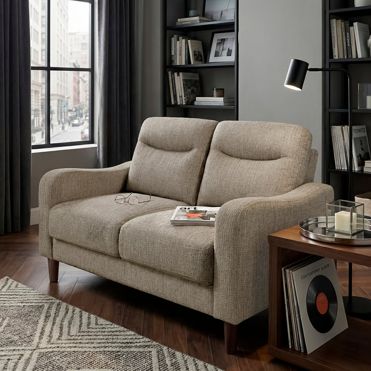 Linden Beige Loveseat - Ornate Home