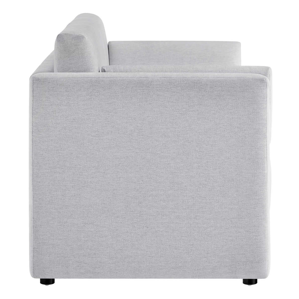 Linden Newsprint Upholstered Heathered Chenille Sofa - Ornate Home
