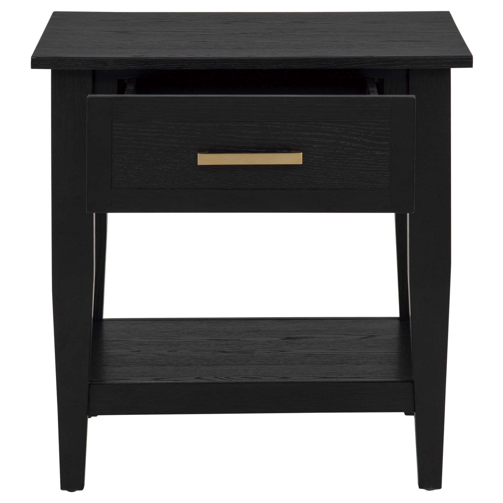 Lindenton Black 1-drawer Wood Occasional Side End Table - Ornate Home