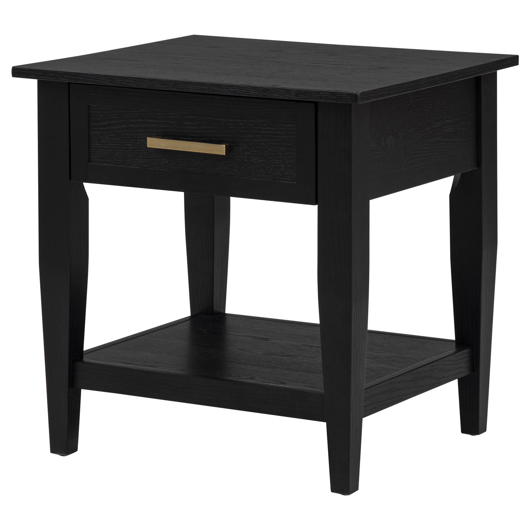Lindenton Black 1-drawer Wood Occasional Side End Table - Ornate Home