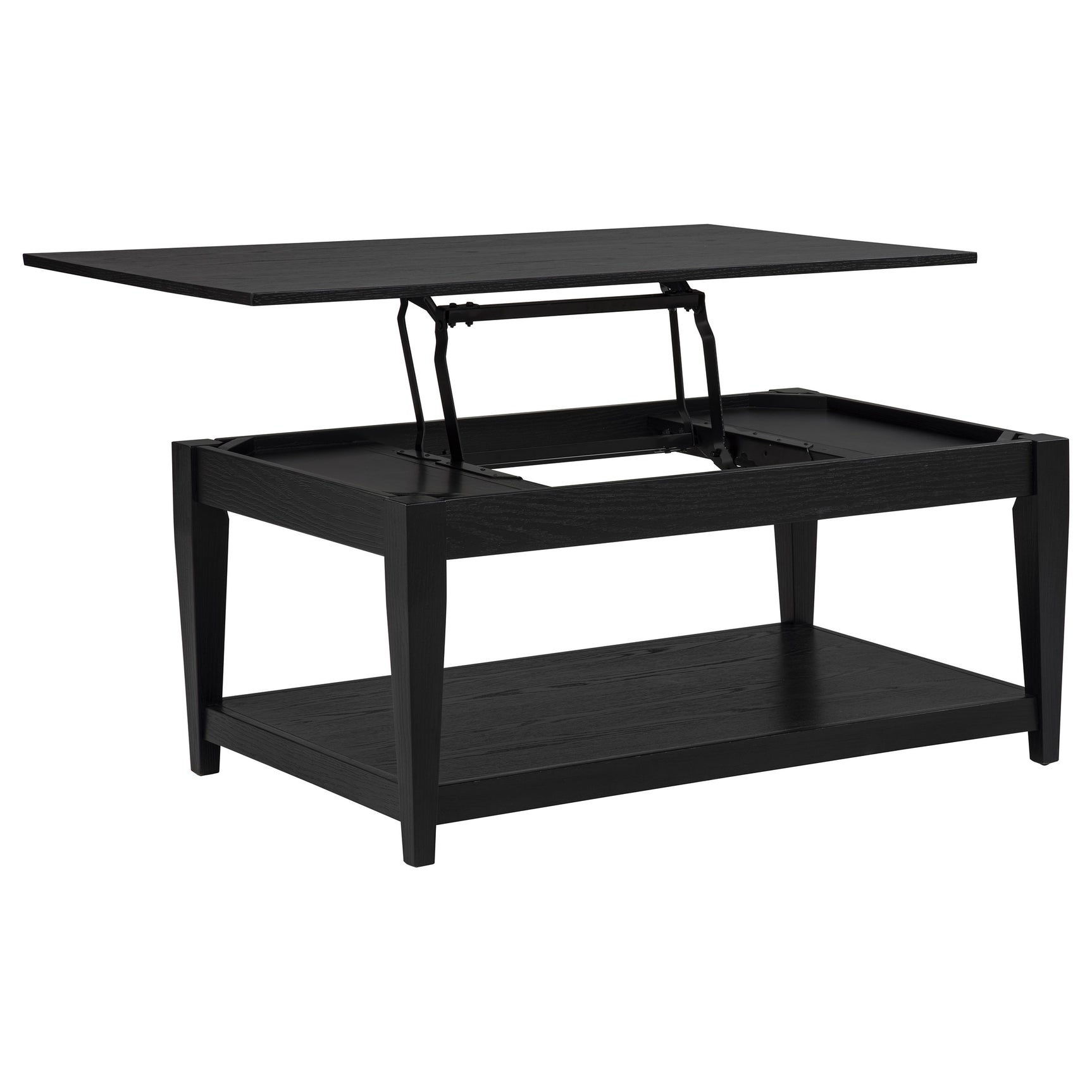 Lindenton Black Lift-Top Occasional Cocktail Coffee Table - Ornate Home