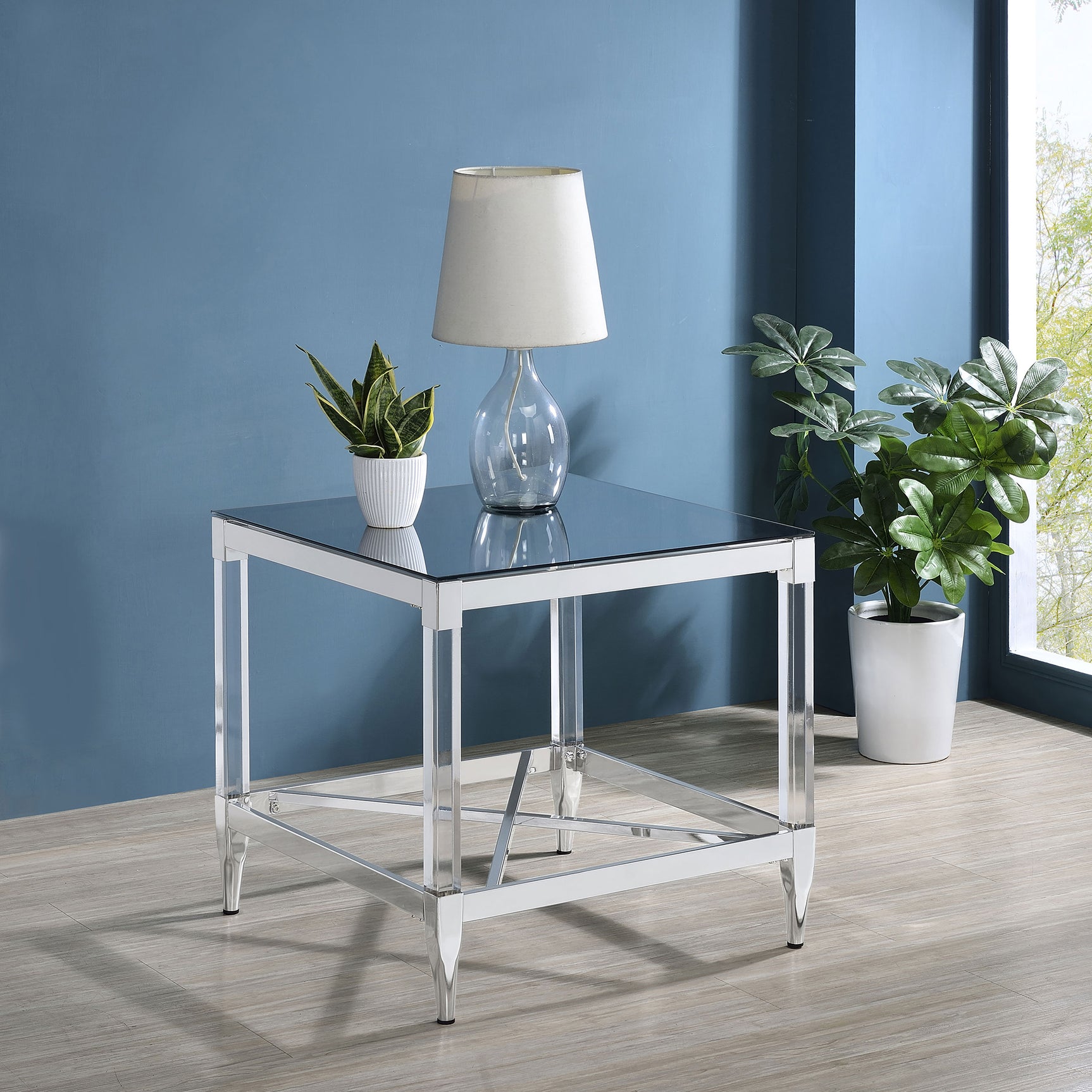 Lindley Chrome End Table - Ornate Home