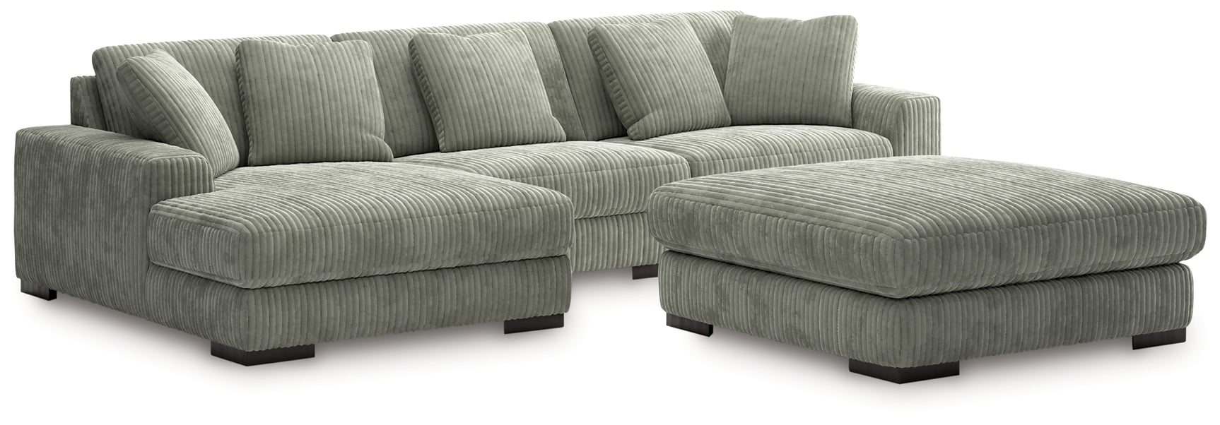 Lindyn Fog 3-Piece Sectional with Ottoman (Online Special Price) - Ornate Home