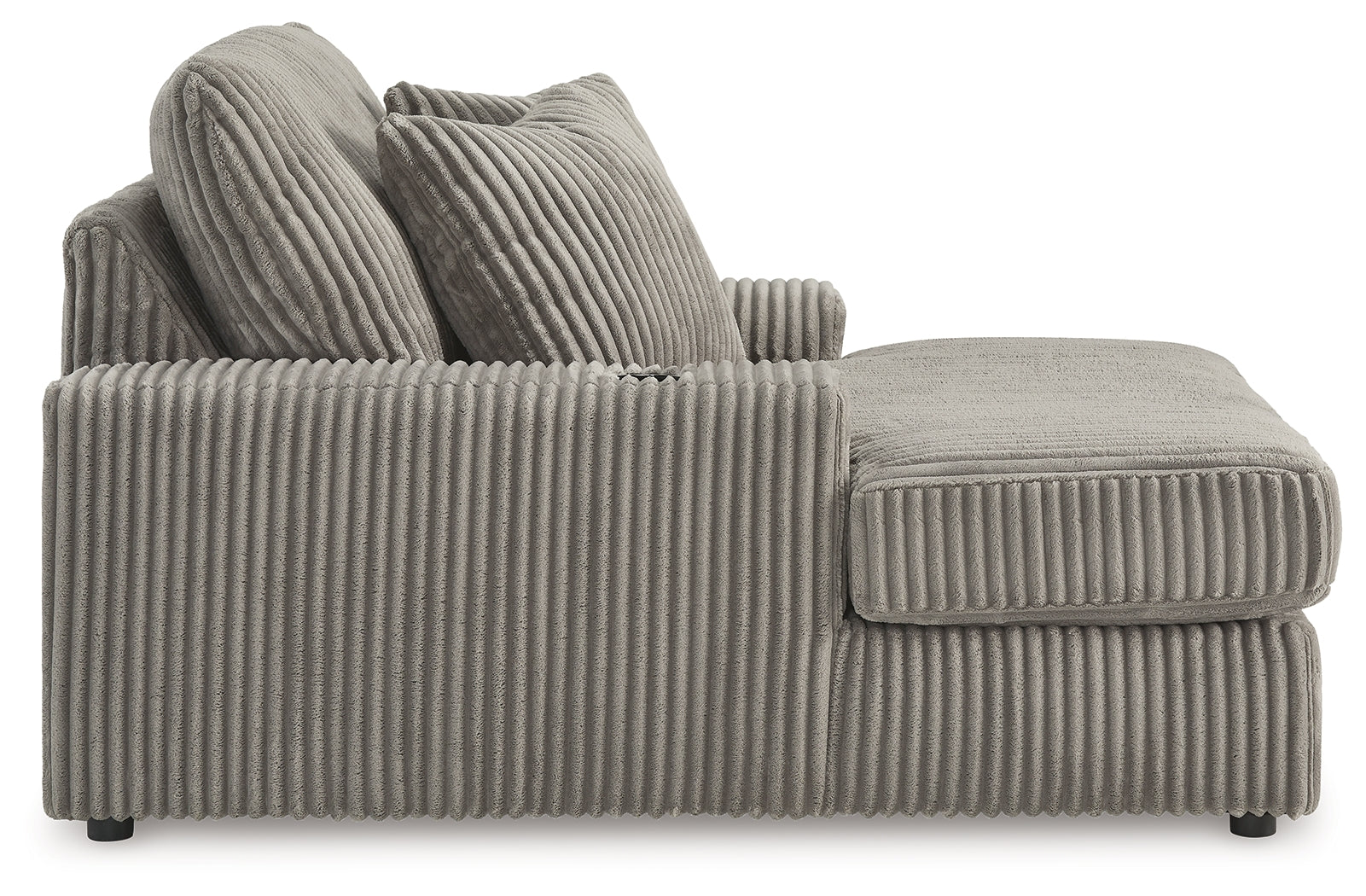 Lindyn Fog Chaise Lounge w/ 2 Cup Holders & USB Charging Port - Ornate Home