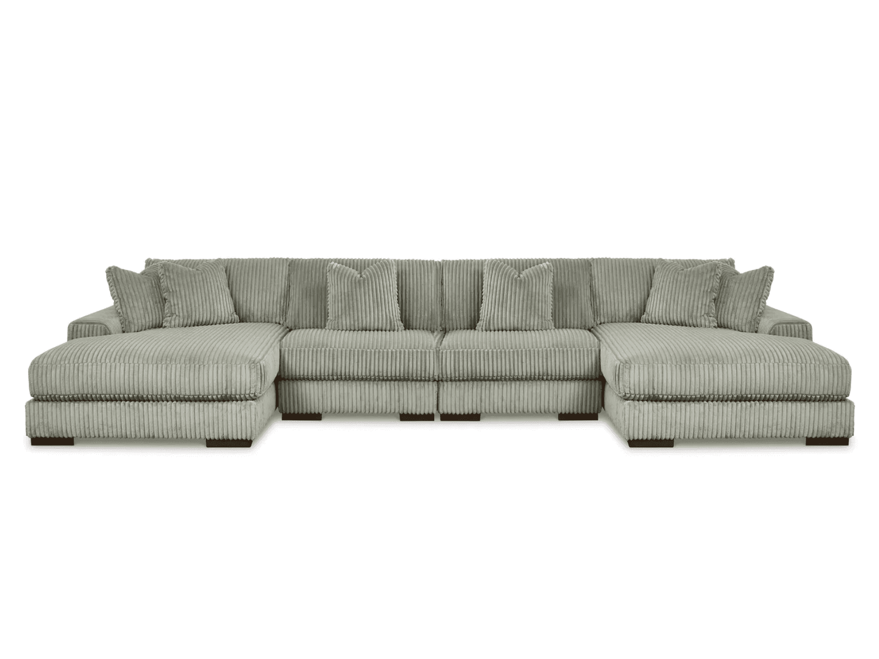Lindyn Fog 4pc U Shape Double Chaise Sectional - Ornate Home