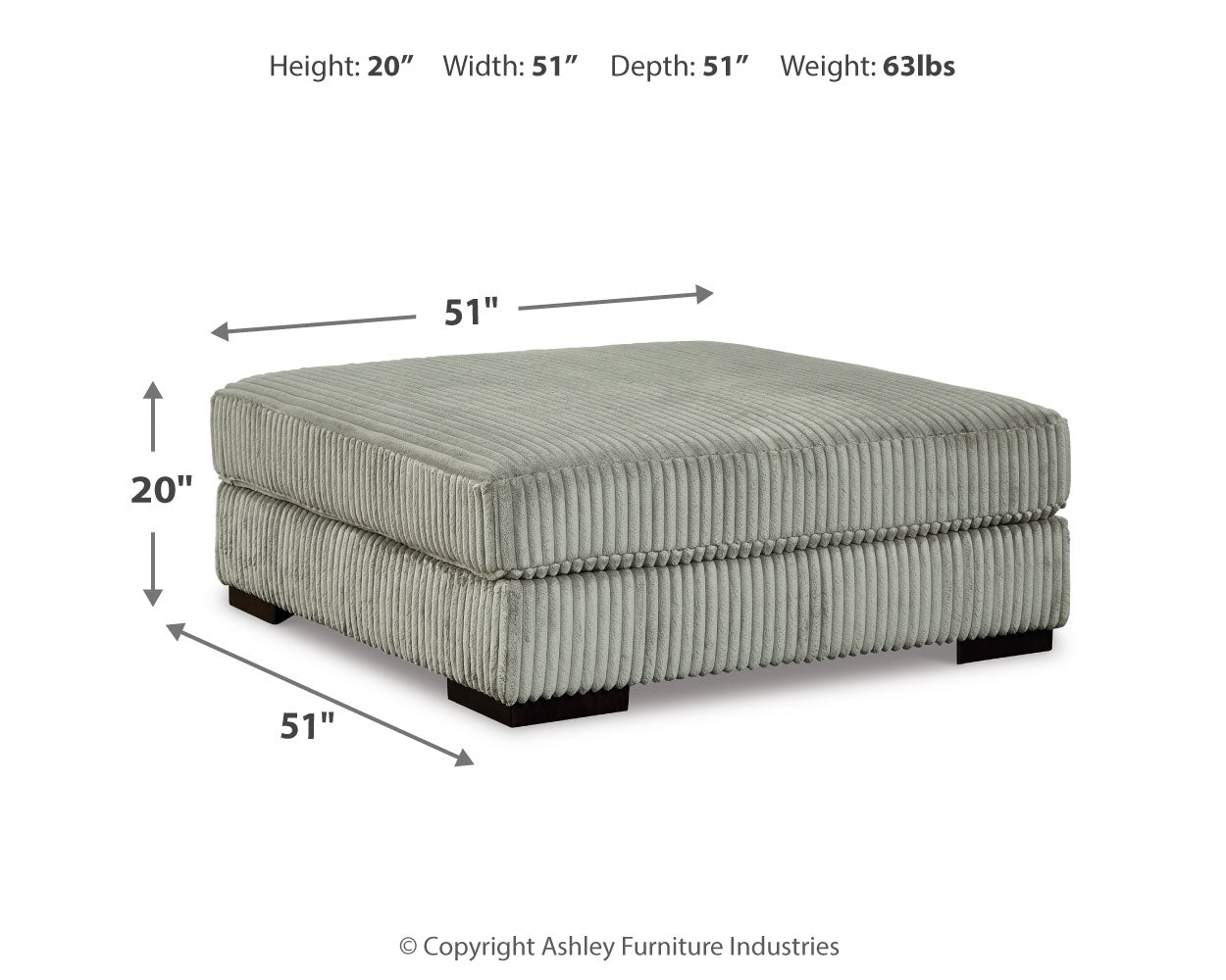 Lindyn Fog 5-Piece Sectional w/ Ottoman - Ornate Home