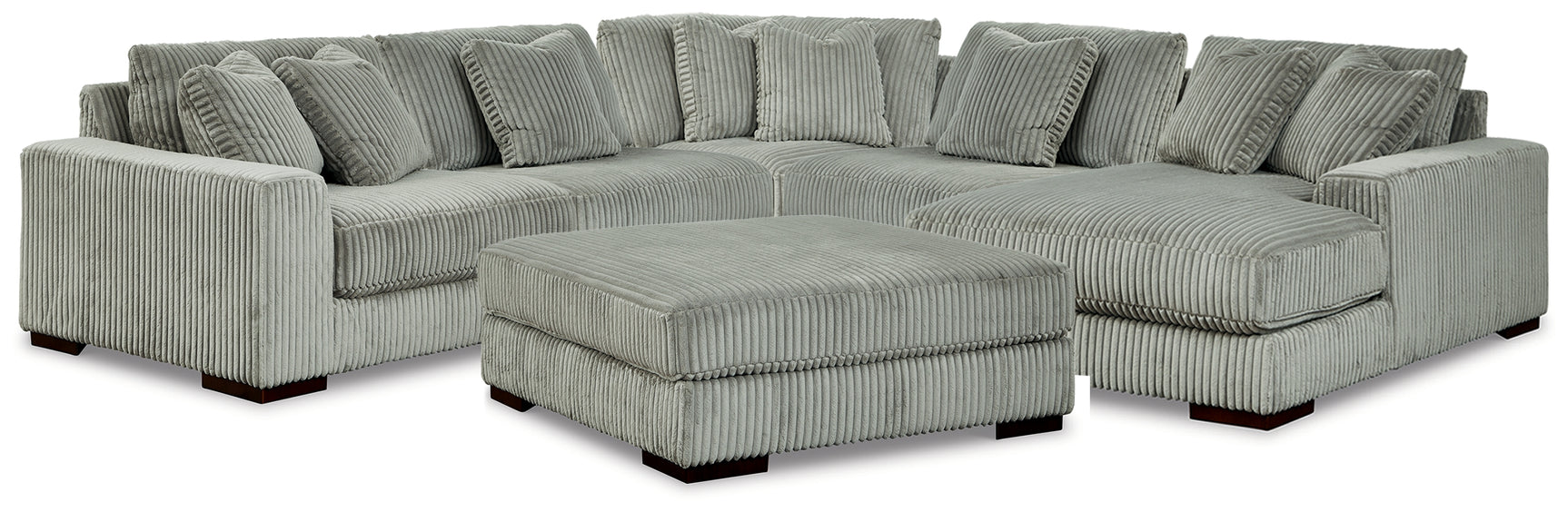 Lindyn Fog 5-Piece Sectional with Ottoman (Online Special Price) - Ornate Home