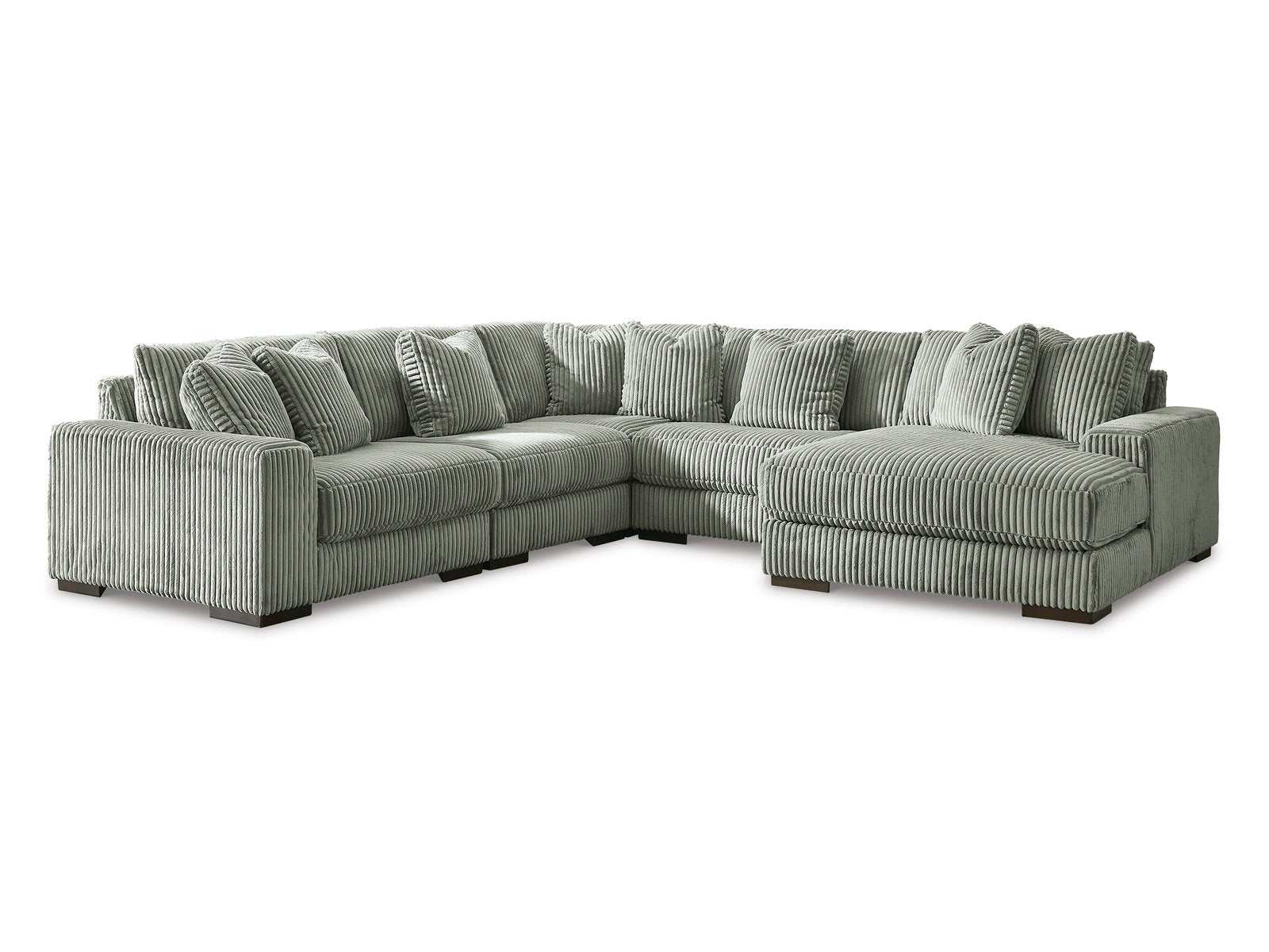 Lindyn Fog 5pc RAF Chaise Sectional - Ornate Home