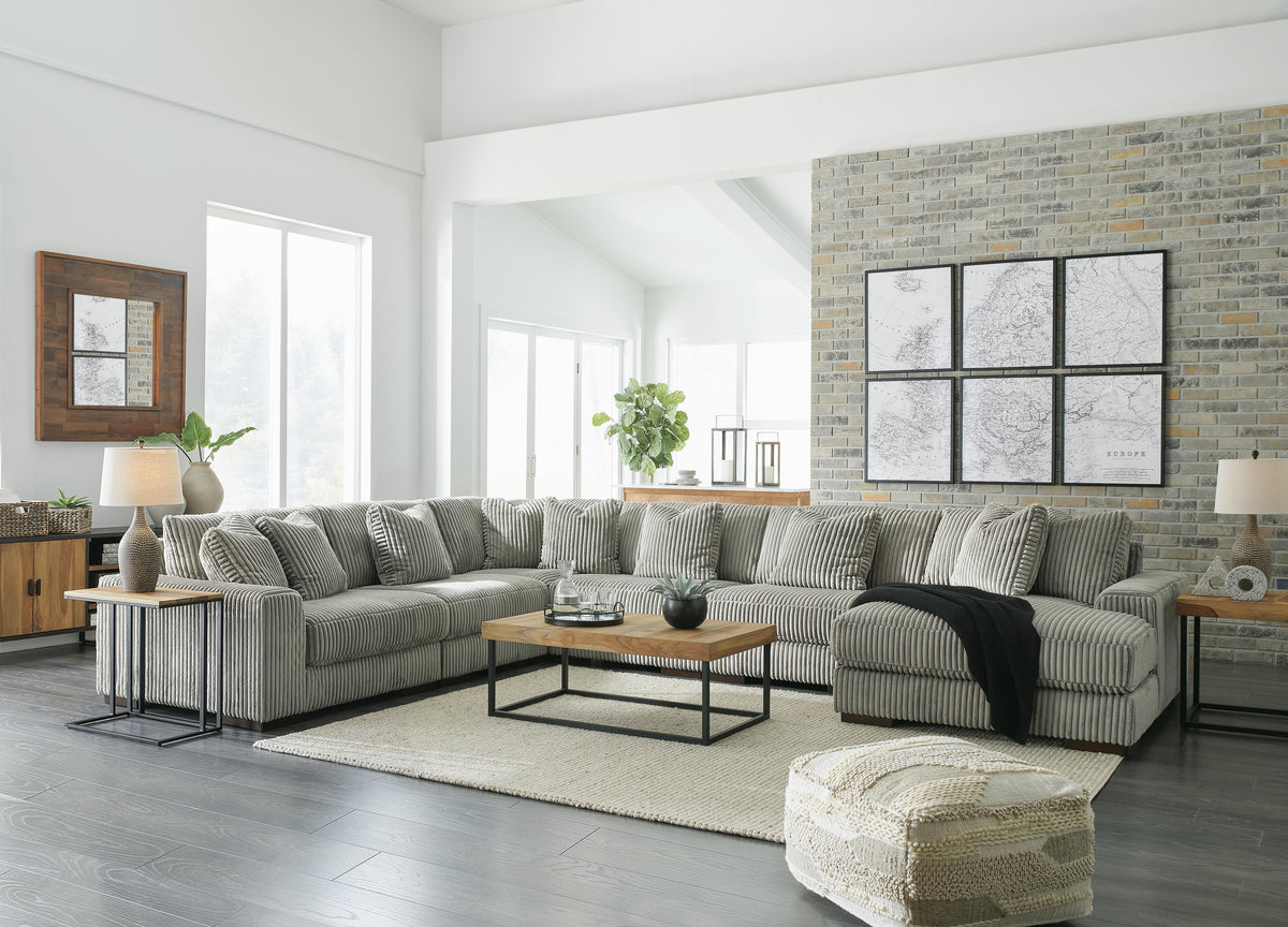 Lindyn Fog 6-Piece Sectional with Chaise - Ornate Home
