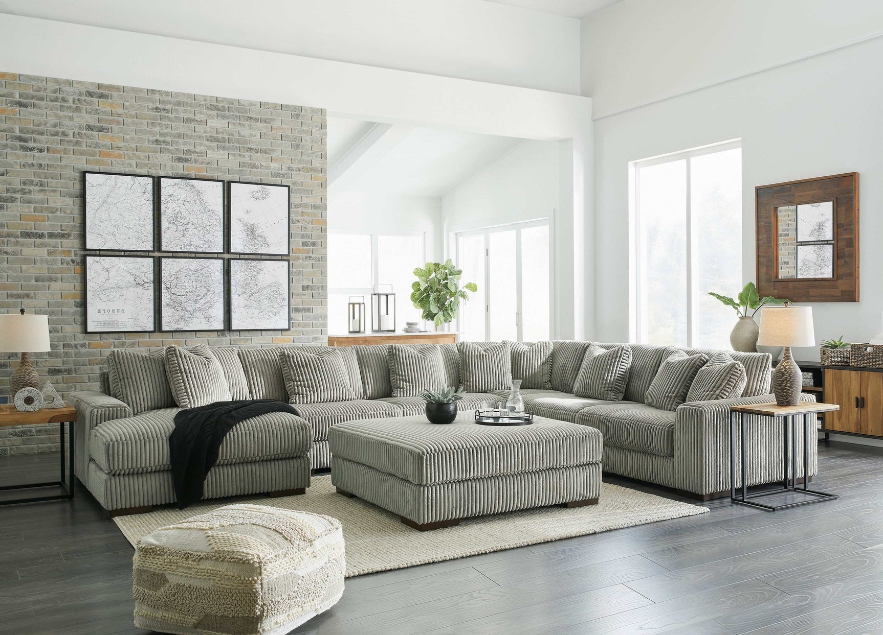 Lindyn Fog 6pc LAF Chaise Sectional (Online Special Price) - Ornate Home