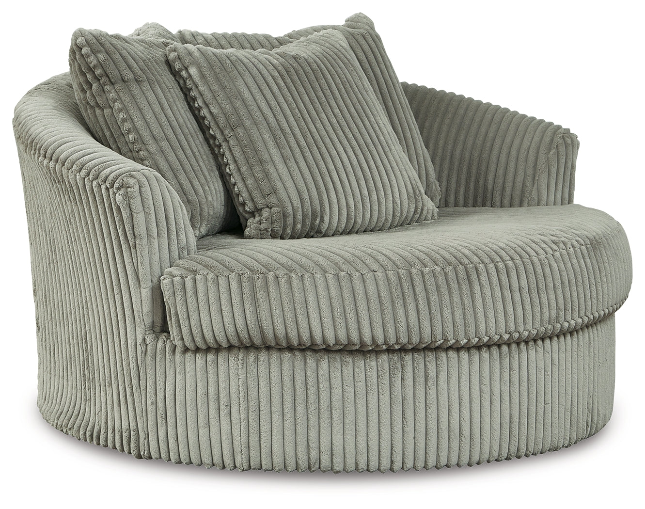 Lindyn Fog Super Chaise with Oversized Swivel Chair (Online Special Price) - Ornate Home