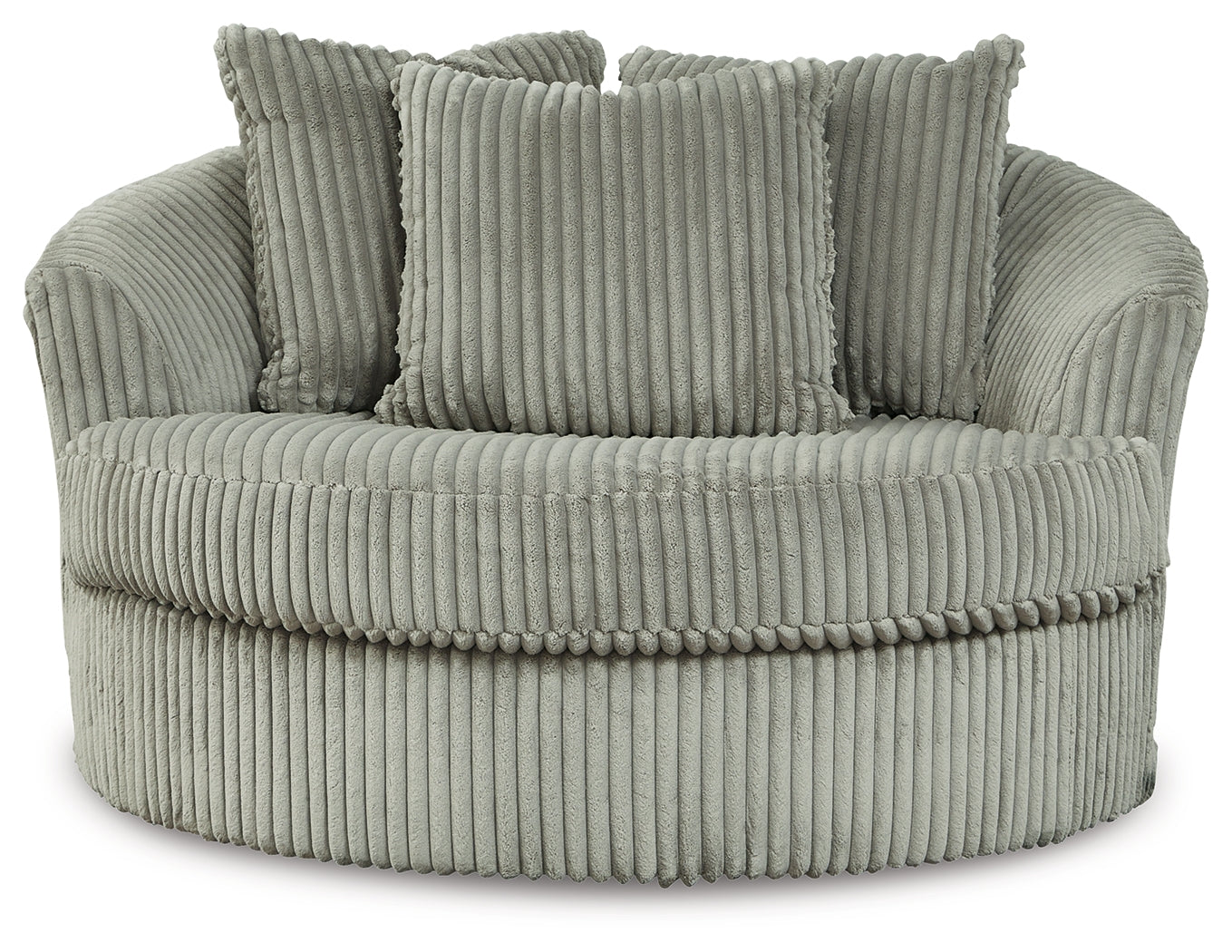 Lindyn Fog Super Chaise with Oversized Swivel Chair - Ornate Home
