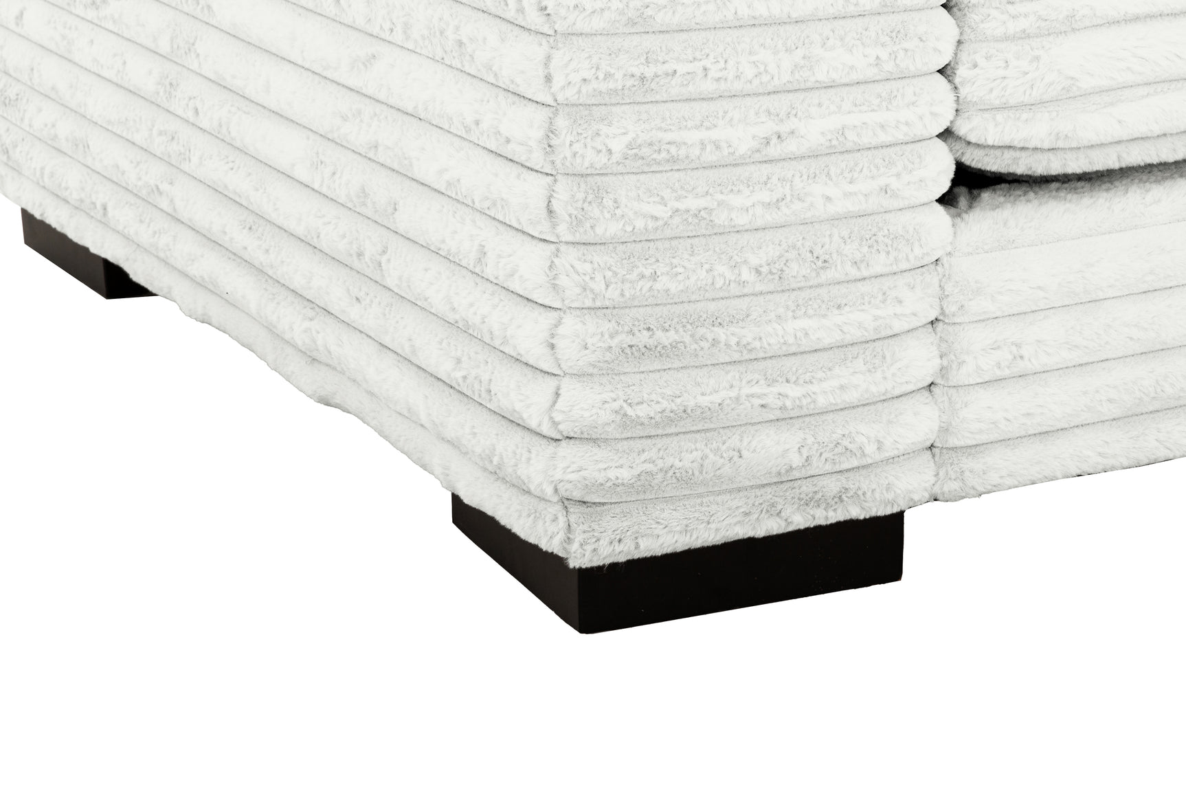 Lindyn II Ivory Jumbo Corduroy 2pc Reversible Sectional Sofa w/ Dual Cupholders & USB Ports - Ornate Home