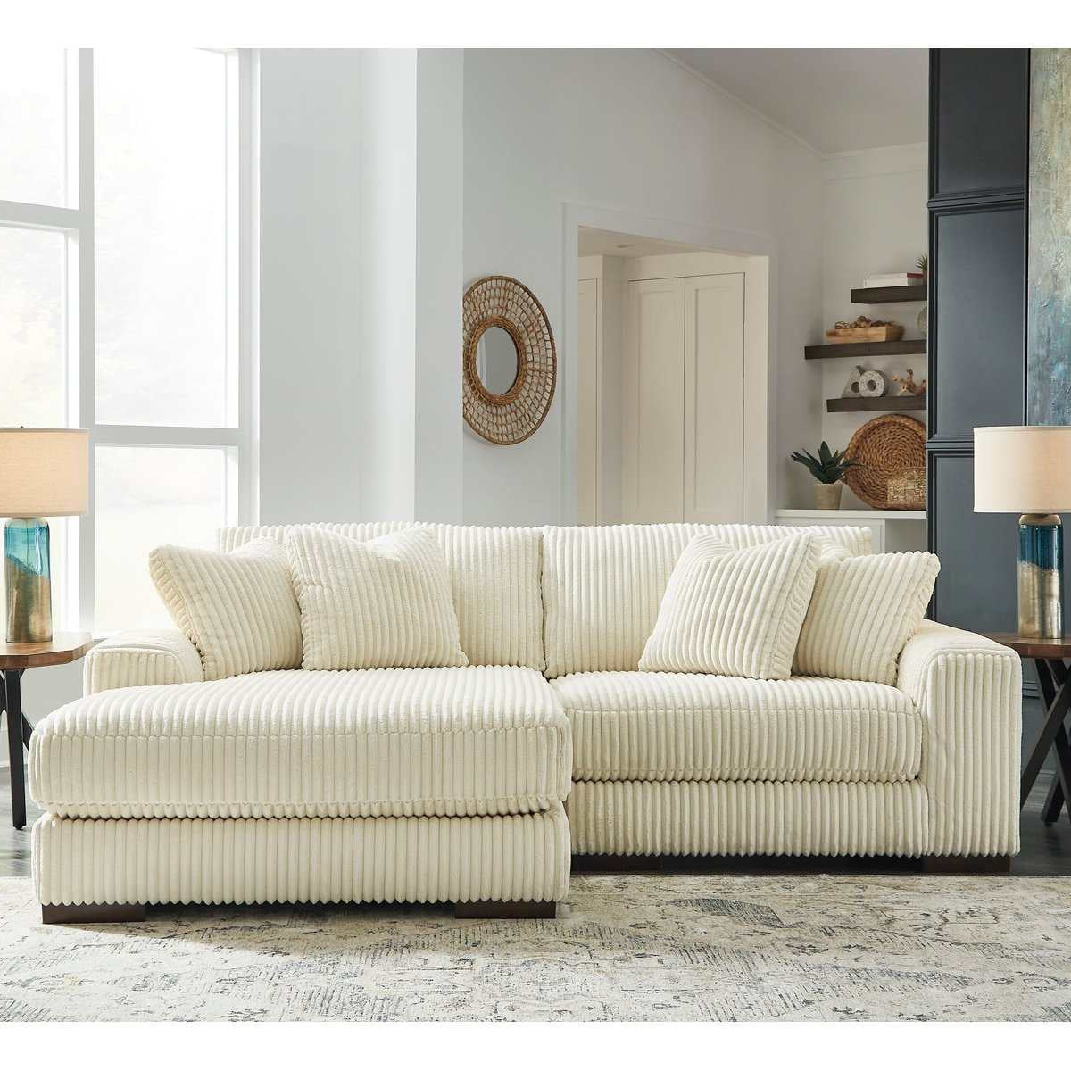 Lindyn Ivory Laf Small Chaise Sectional