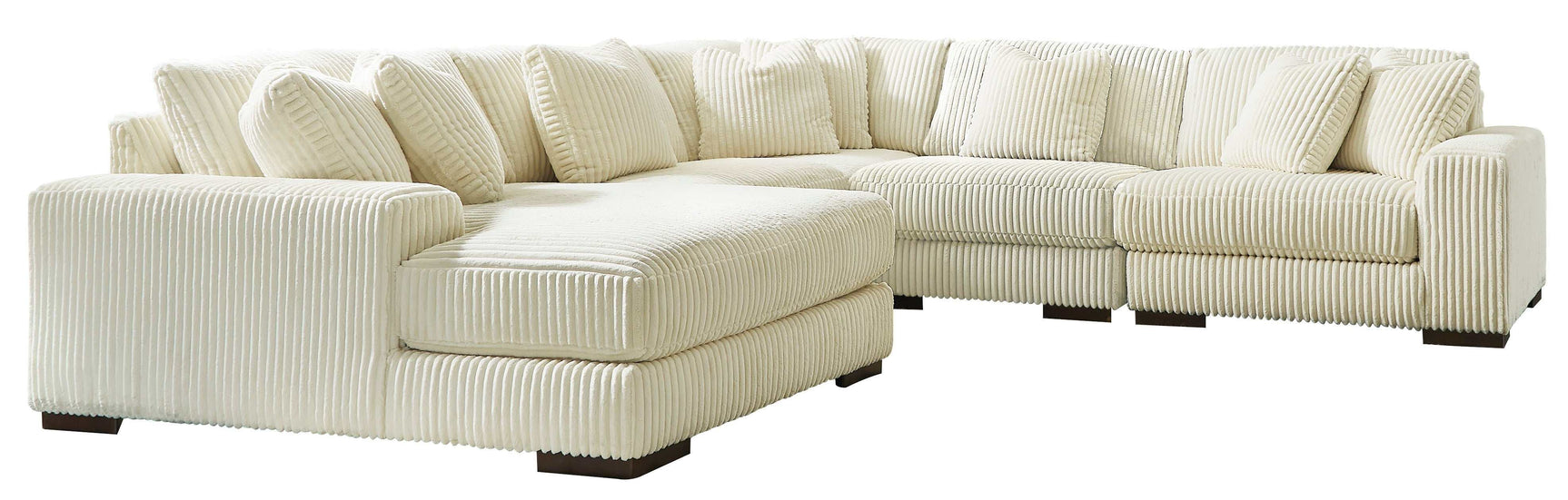 Lindyn Ivory 5pc LAF Chaise Sectional - Ornate Home