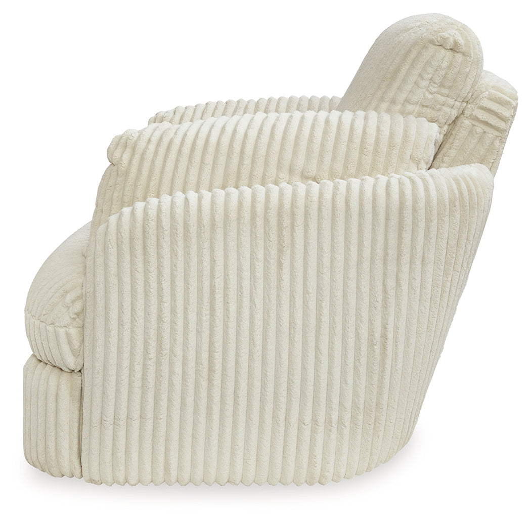 Tie-Breaker Ivory Swivel Glider Recliner - Ornate Home