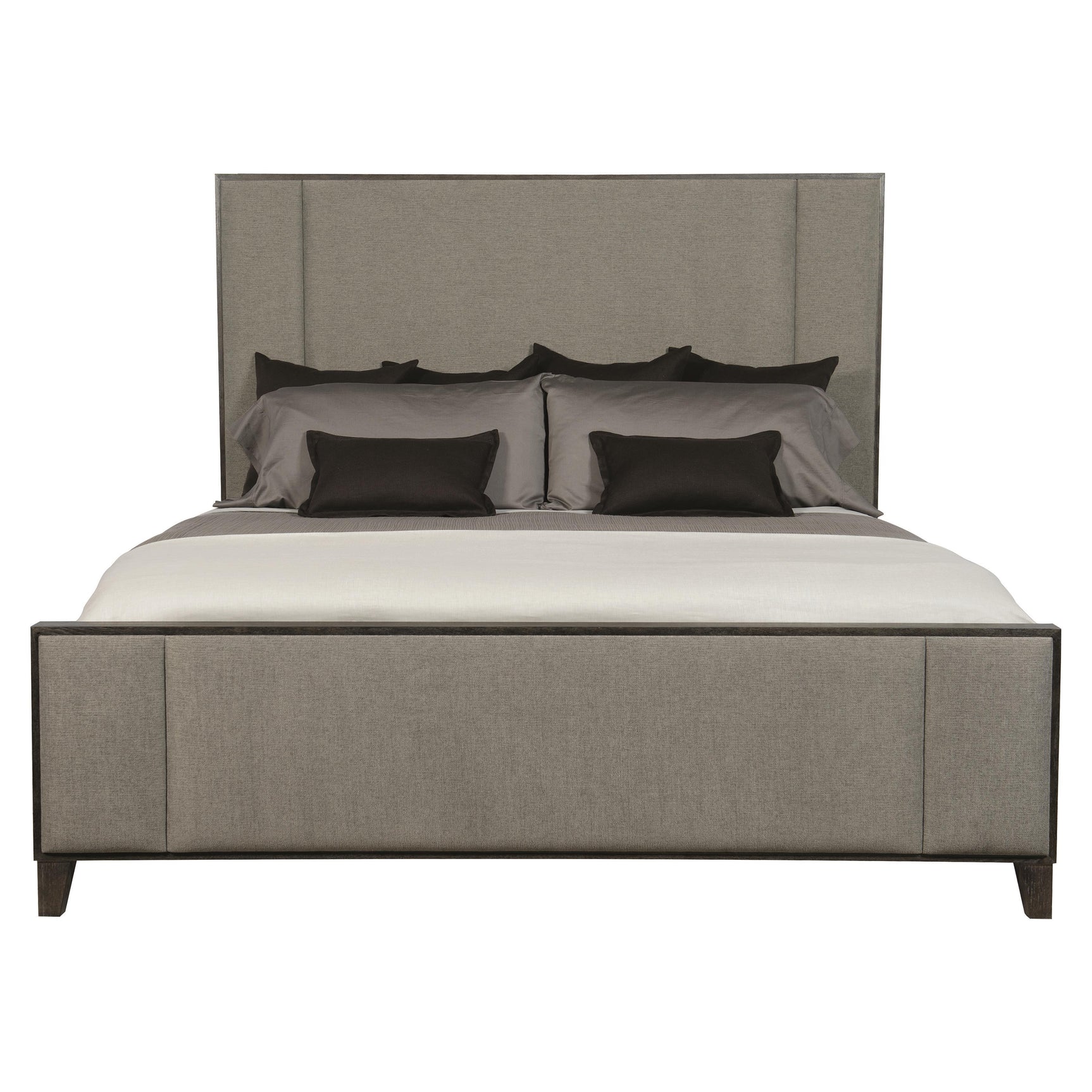 Linea Cerused Charcoal/Grey Panel King Bed - Ornate Home
