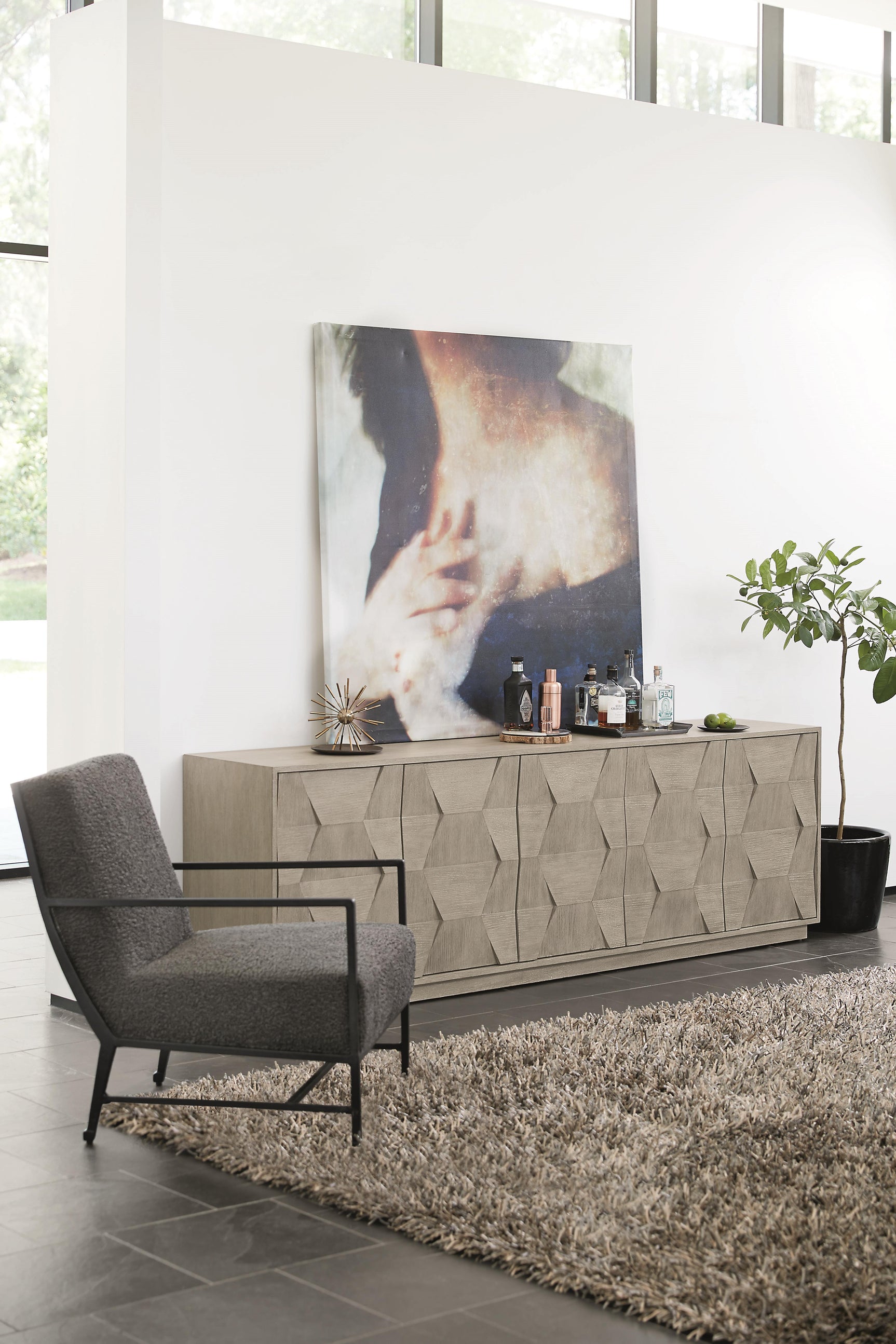 Linea Cerused Greige Entertainment Credenza - Ornate Home