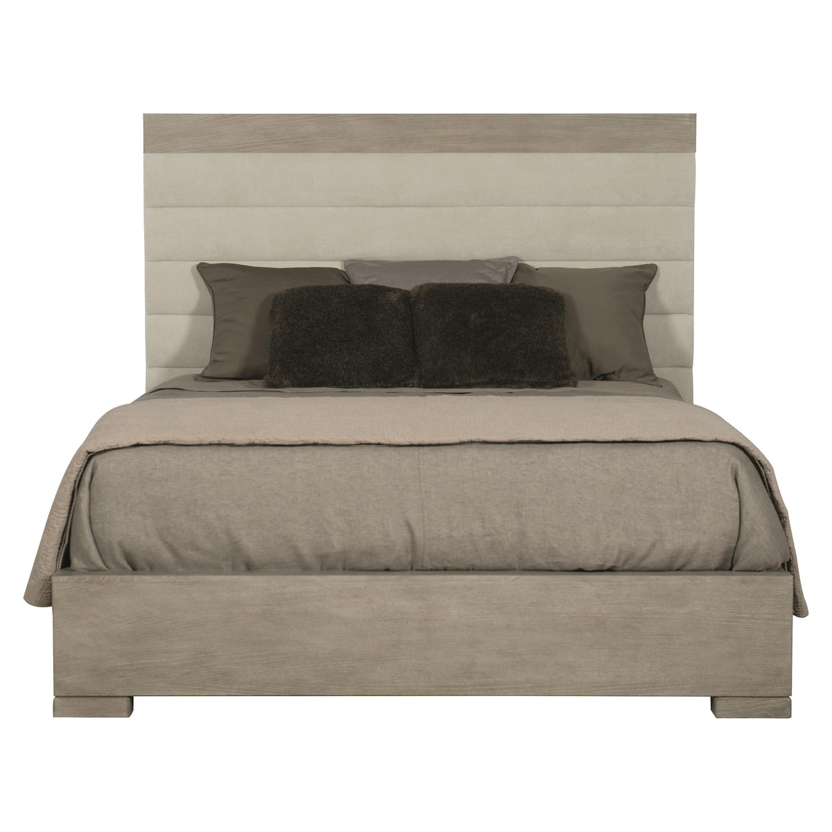 Linea Cerused Greige Queen Panel Bed - Ornate Home