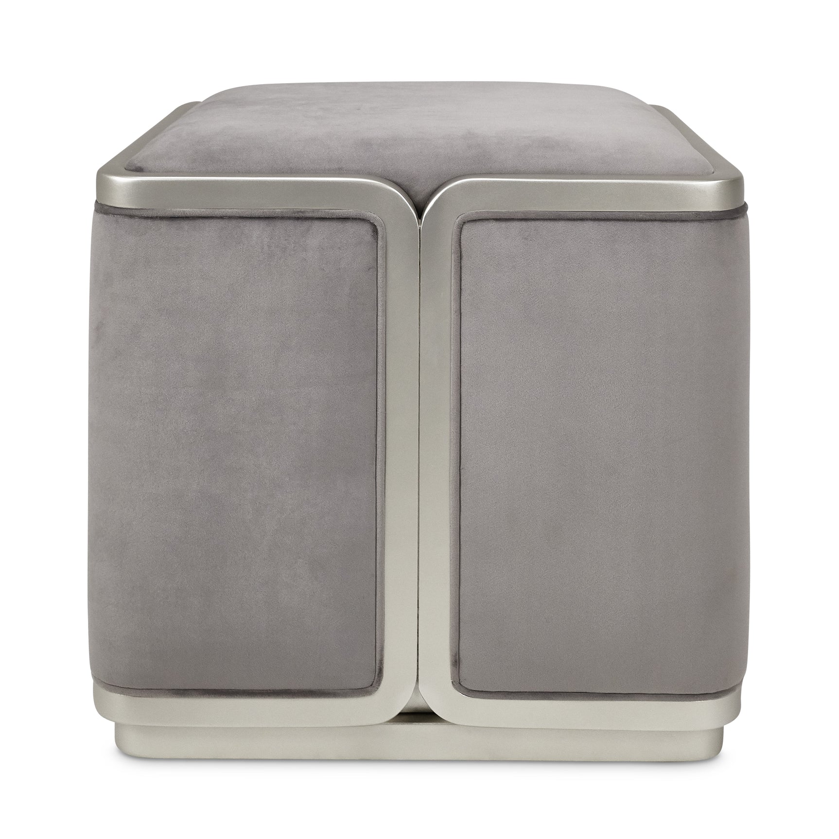 Linea Silver Mist/Gray Pearl Ottoman - Ornate Home