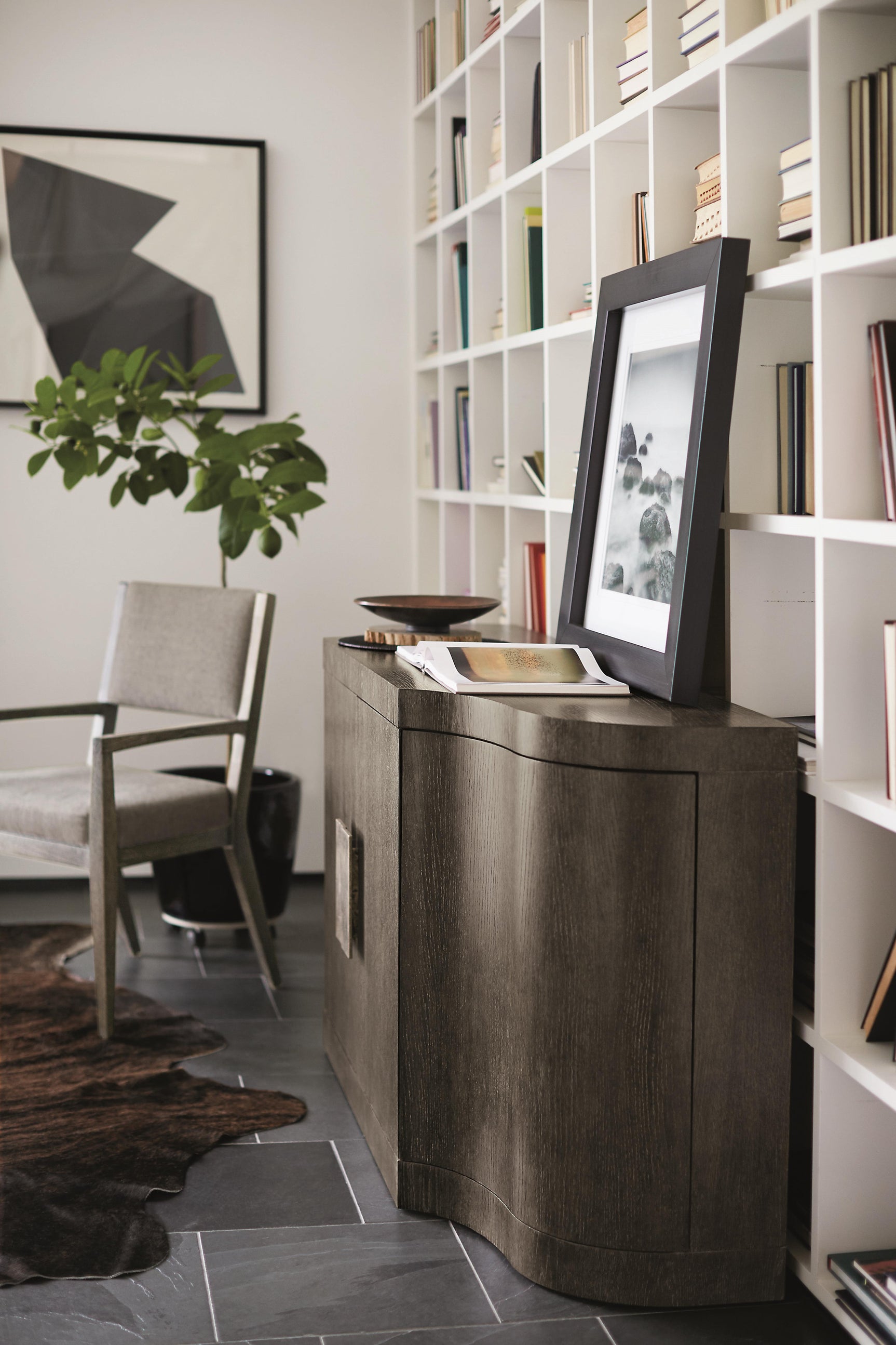 Linea Textured Graphite/Cerused Charcoal Buffet - Ornate Home