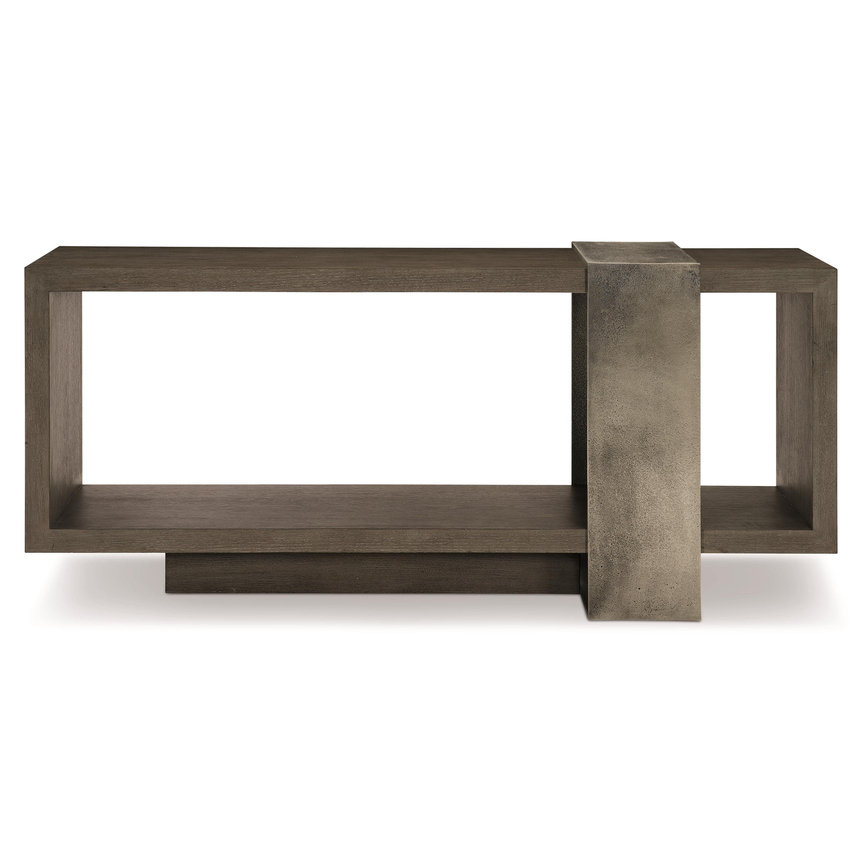 Linea Textured Graphite/Cerused Charcoal Console Table - Ornate Home