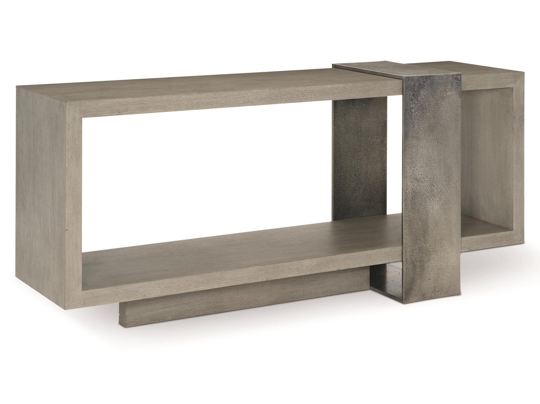 Linea Textured Graphite/Cerused Greige Console Table - Ornate Home