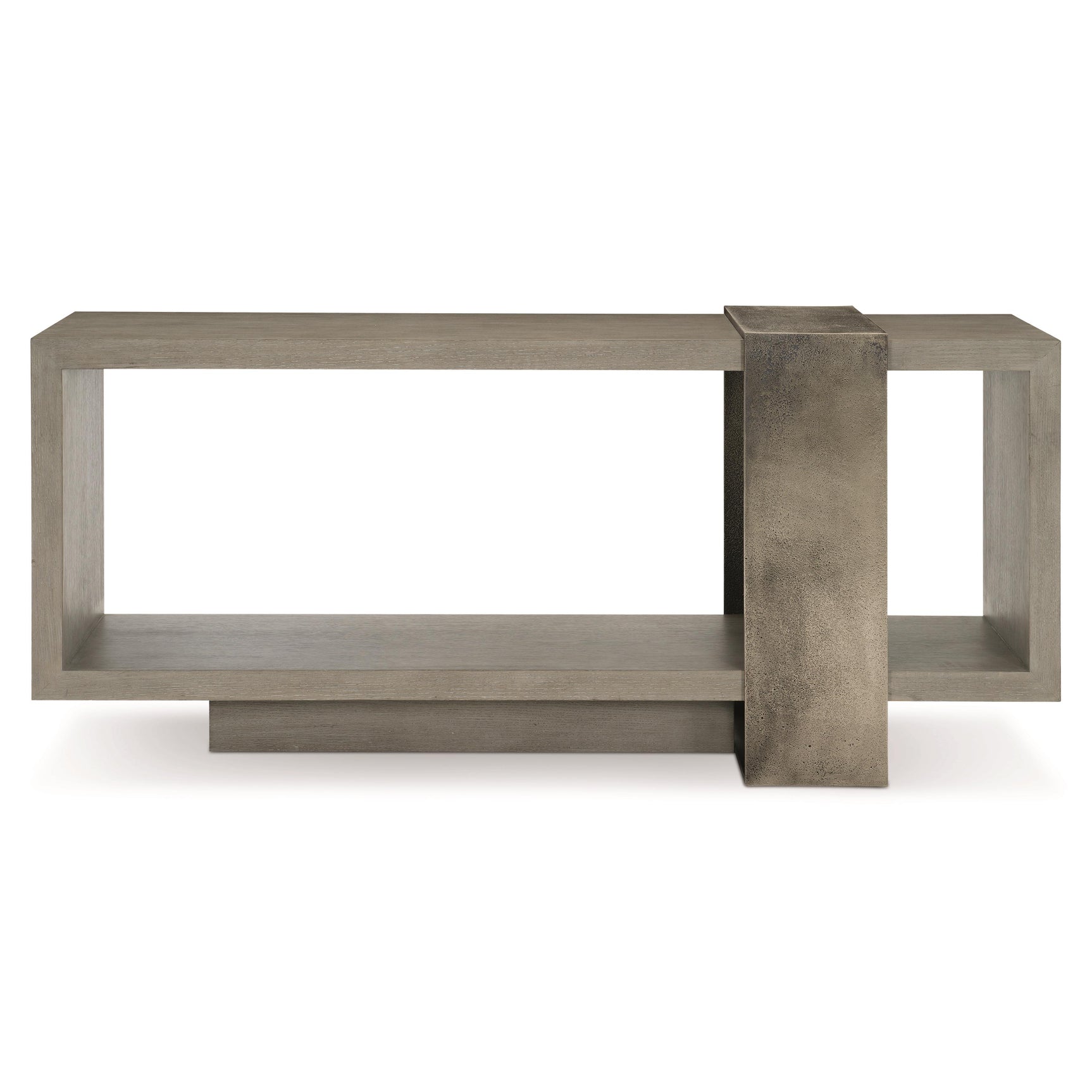 Linea Textured Graphite/Cerused Greige Console Table - Ornate Home