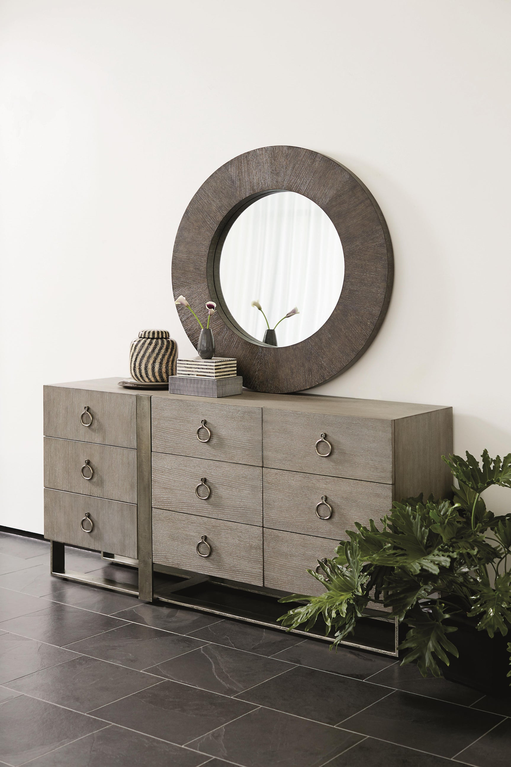 Linea Textured Graphite/Cerused Greige Dresser - Ornate Home
