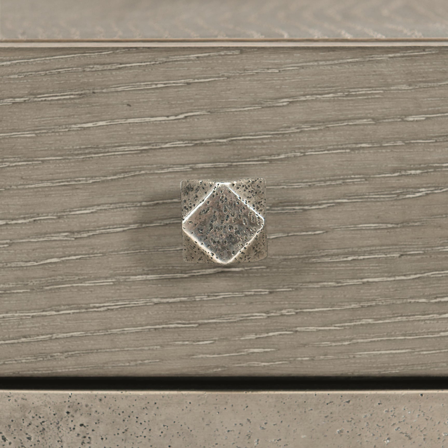 Linea Textured Graphite/Cerused Greige Side Table - Ornate Home