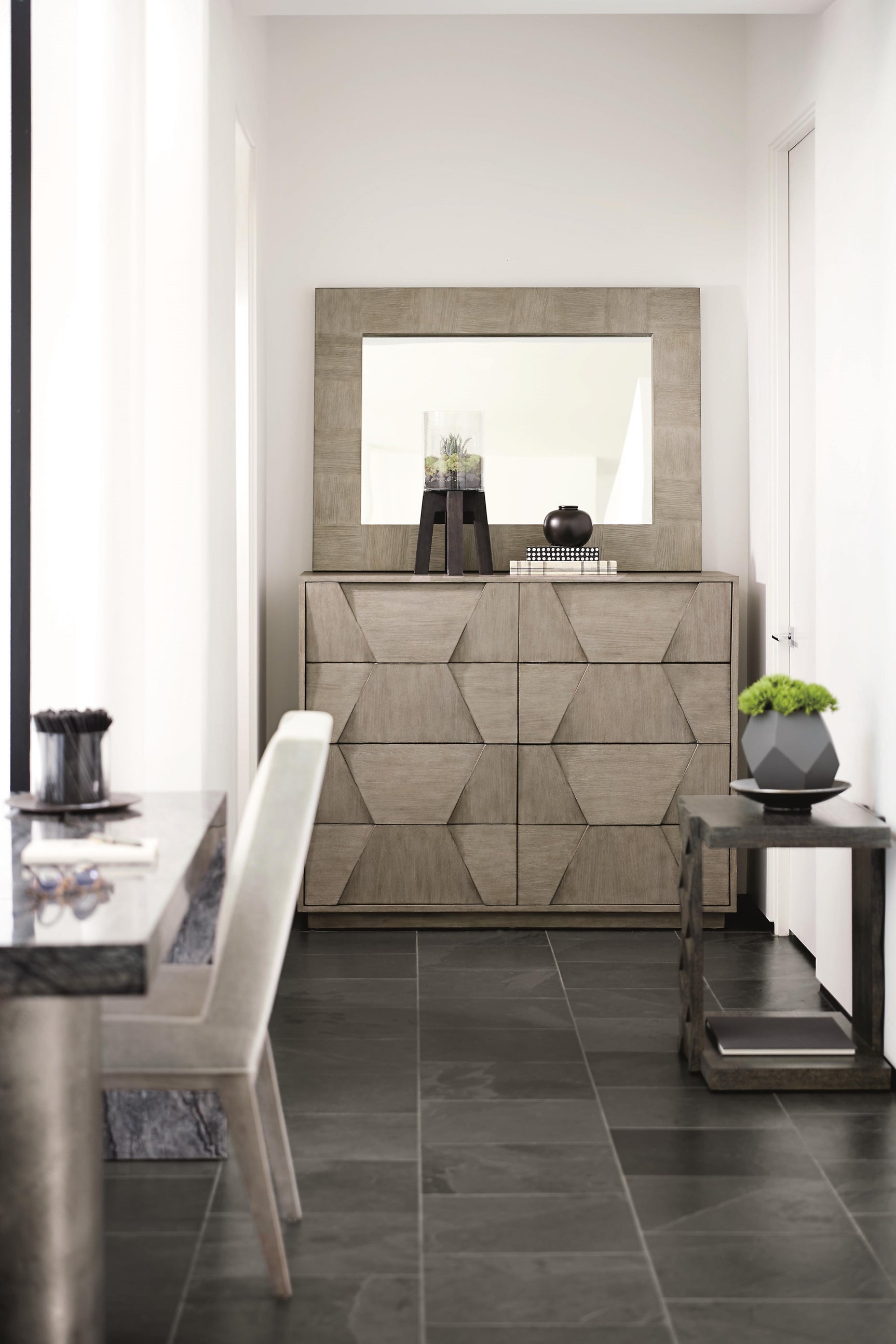 Linea Textured Graphite Desk - Ornate Home