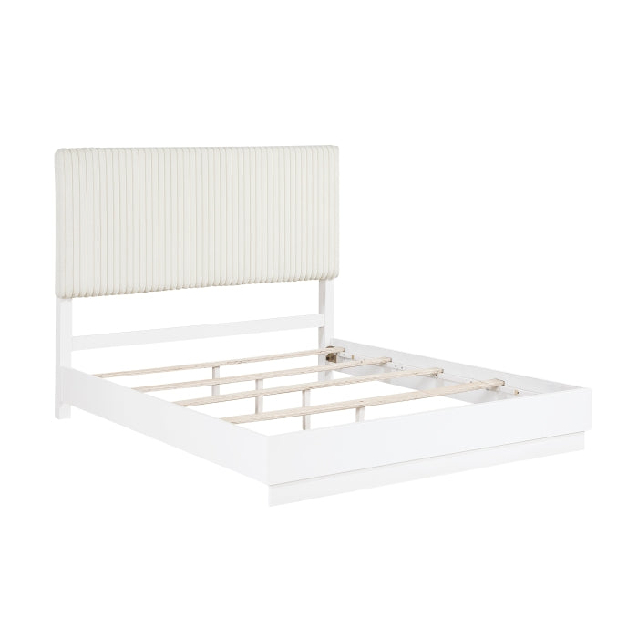 Linea White Eastern King Bed - Ornate Home